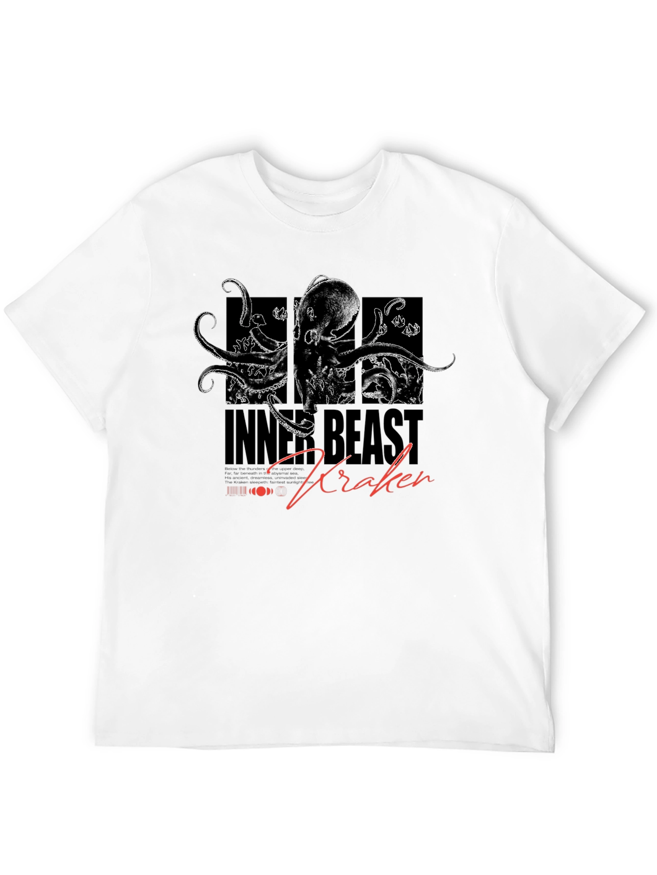 Inner Beast Kraken Black Graphic T-Shirt