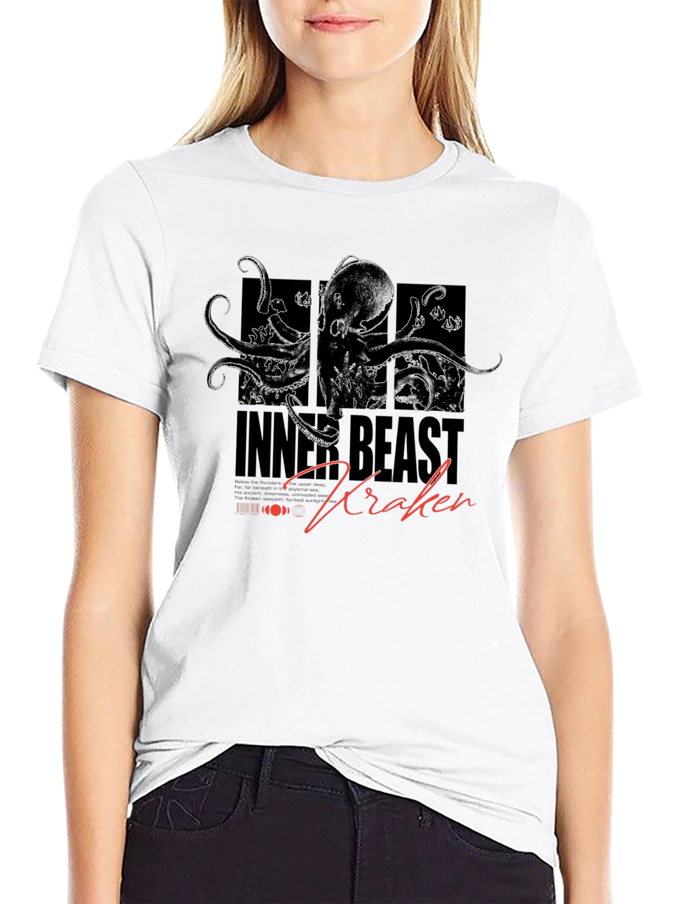 Inner Beast Kraken Black Graphic T-Shirt