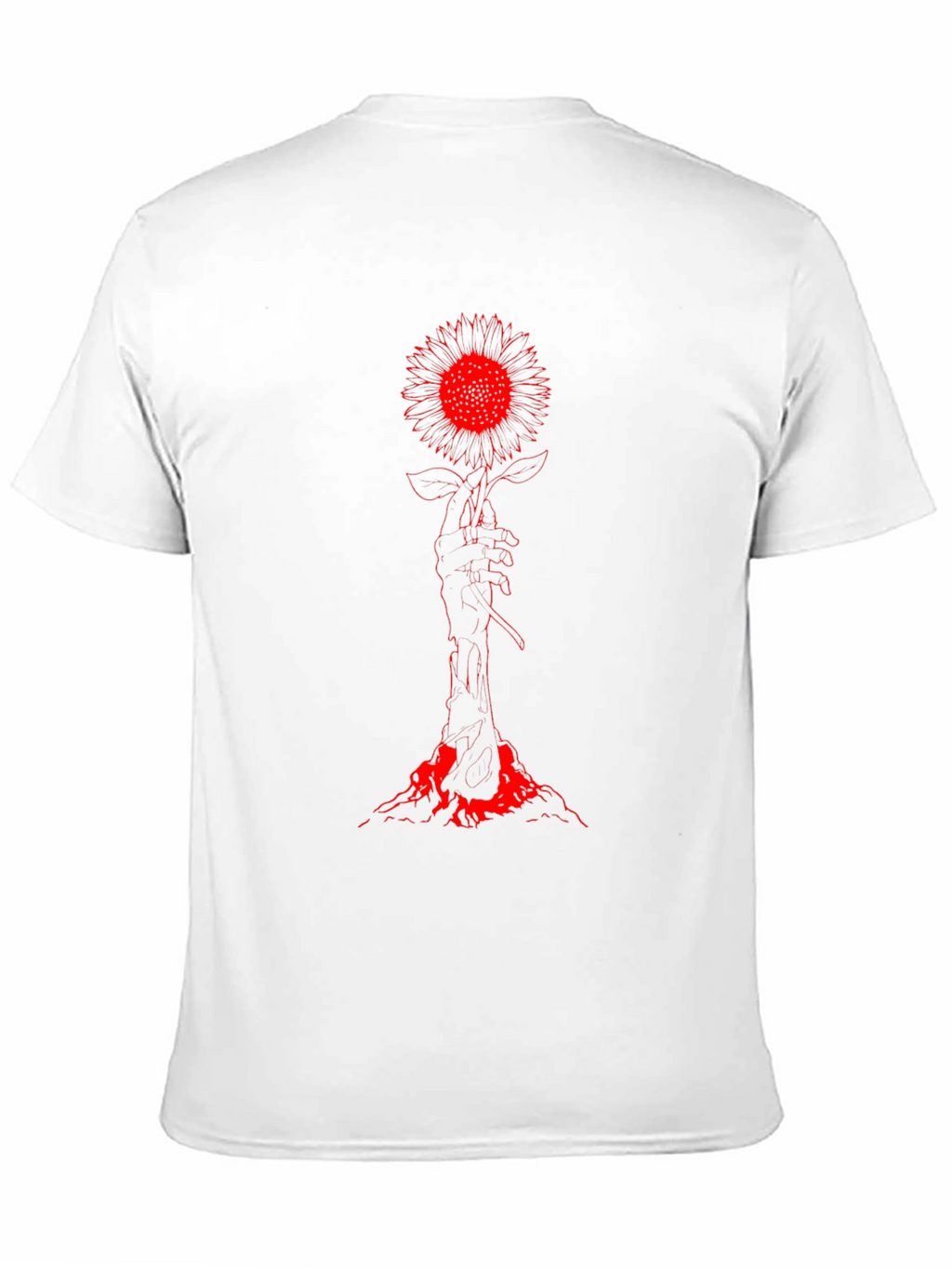 Red Sunflower Graphic Tee - Dark Aesthetic