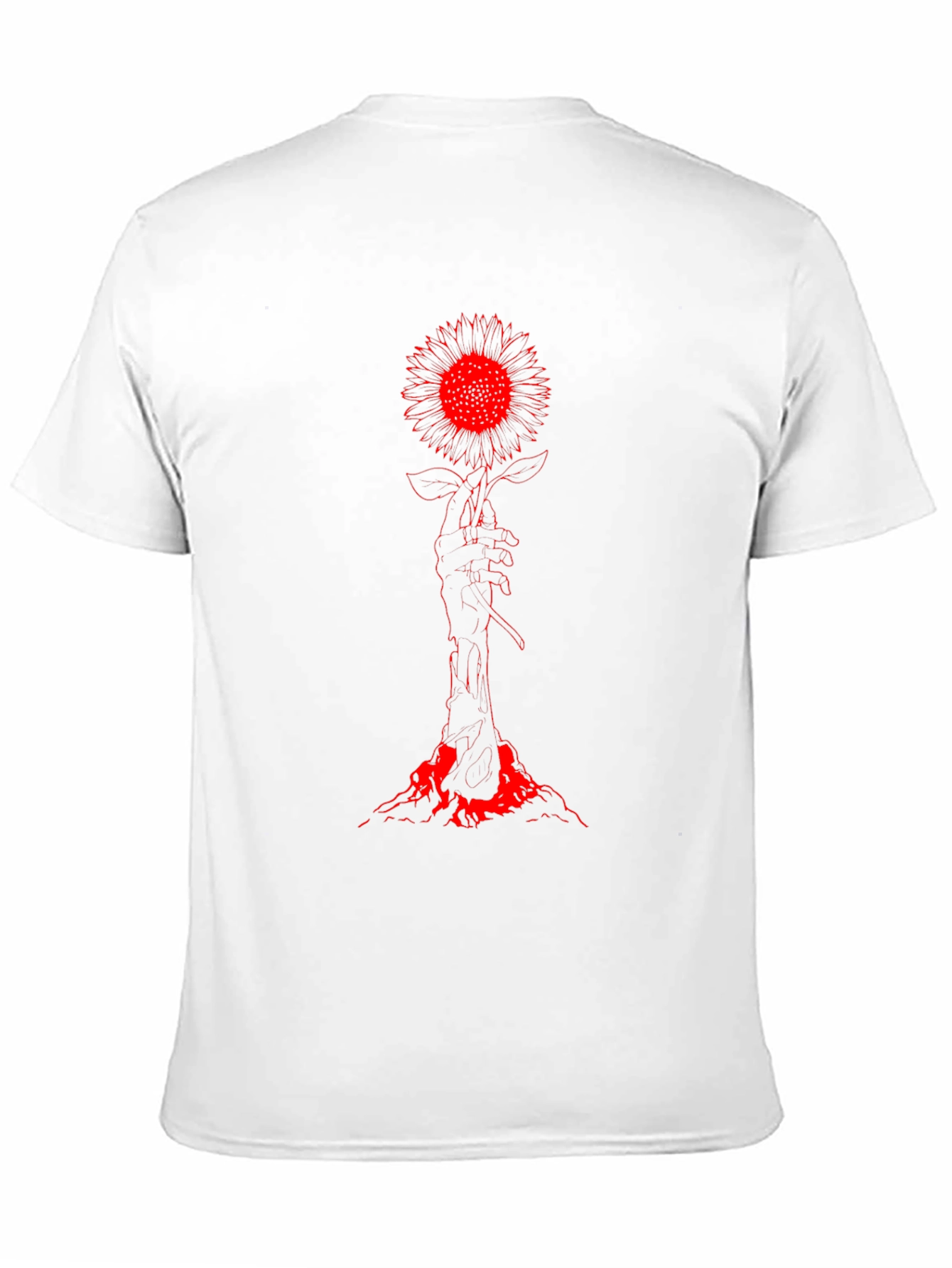 Red Sunflower Graphic Tee - Dark Aesthetic