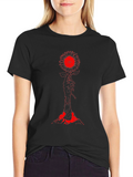 Red Sunflower Graphic Tee - Dark Aesthetic