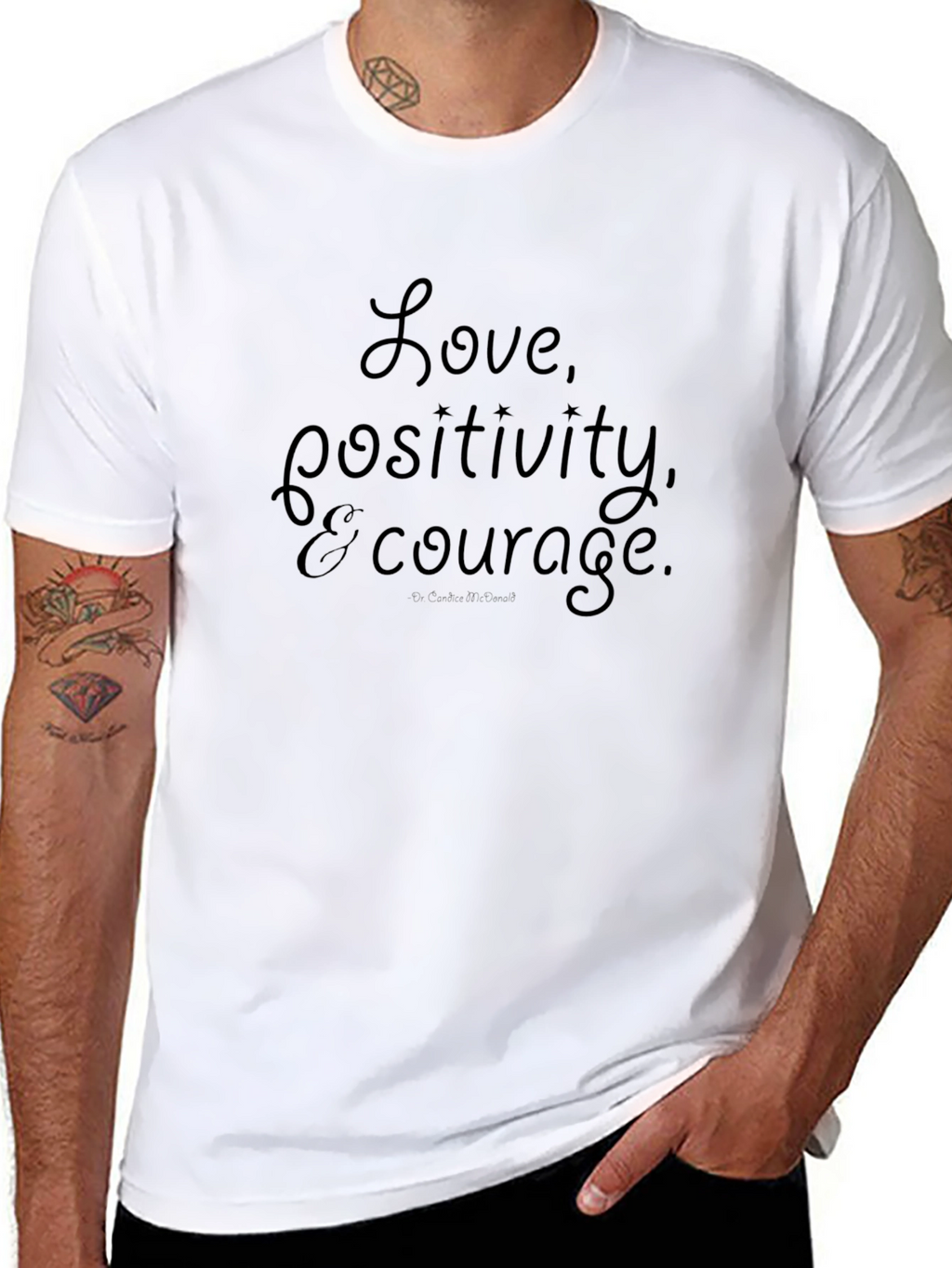 Love Positivity & Courage Black T-Shirt