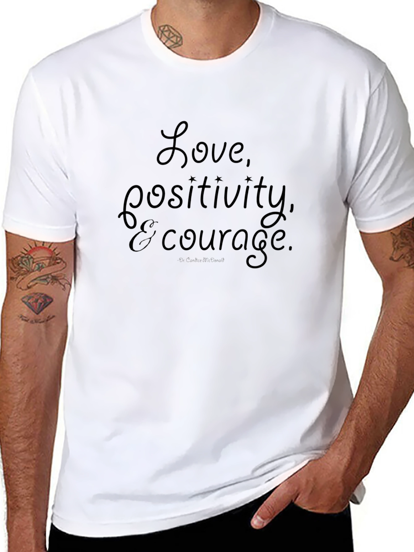 Love Positivity & Courage Black T-Shirt