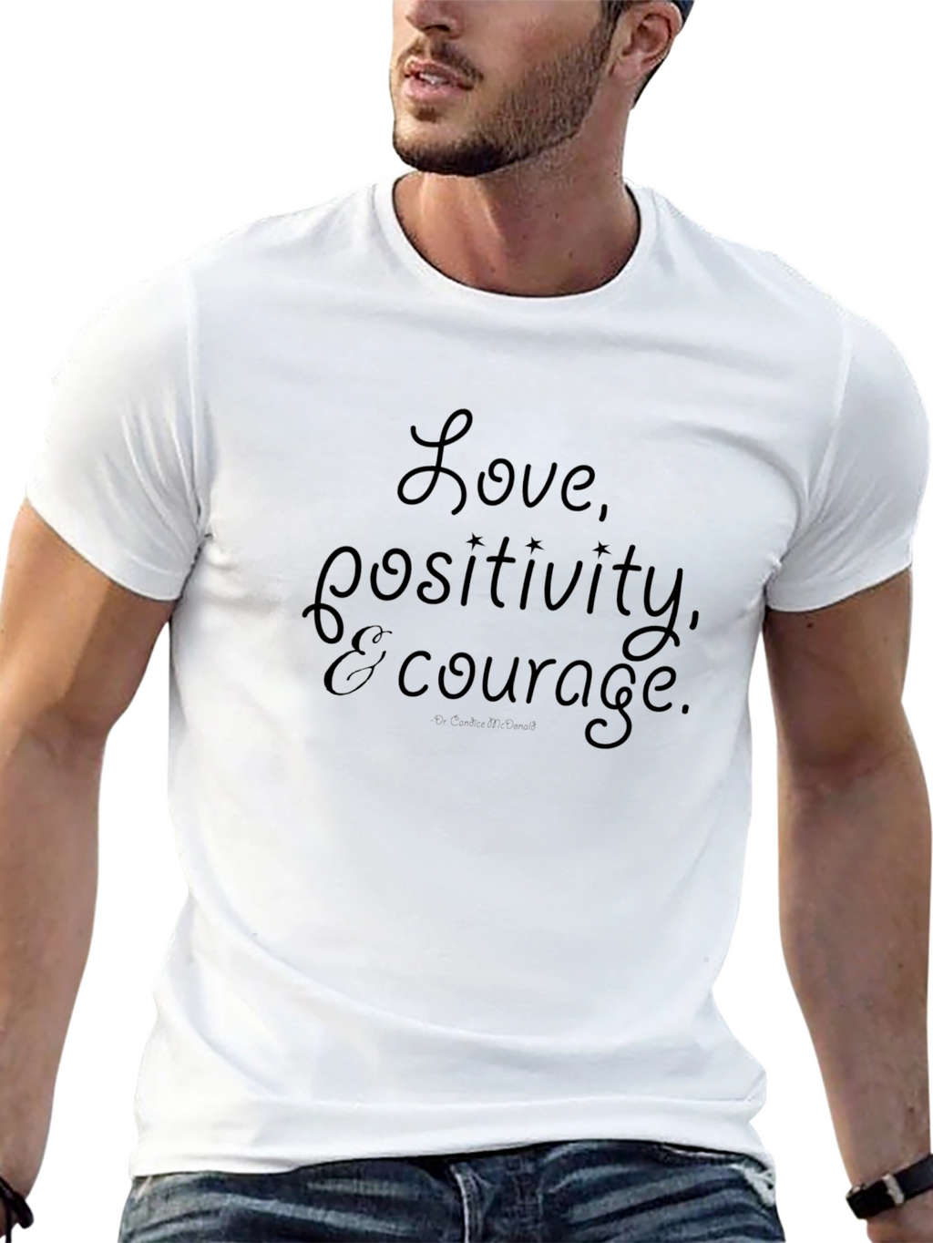 Love Positivity & Courage Black T-Shirt