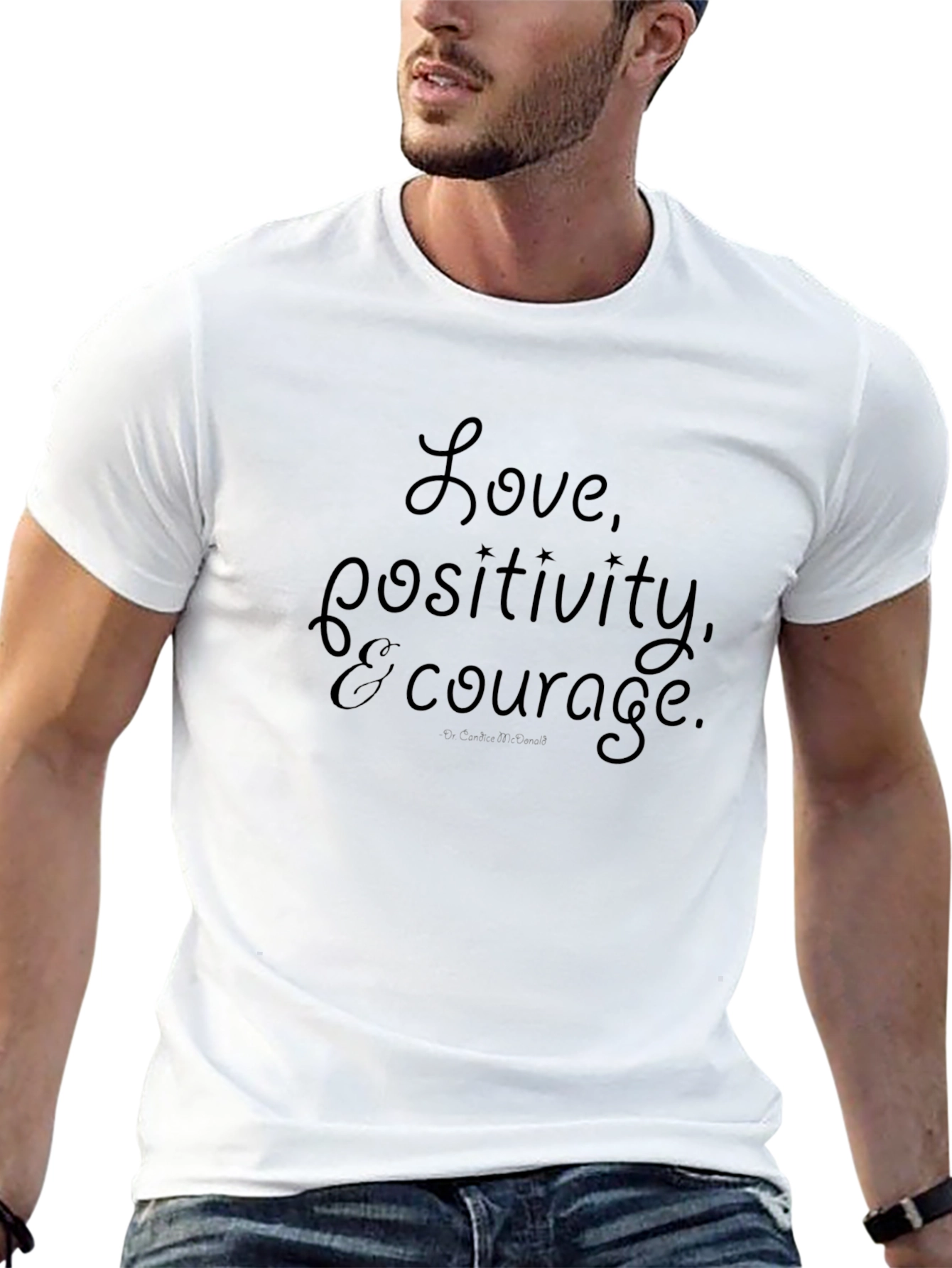 Love Positivity & Courage Black T-Shirt