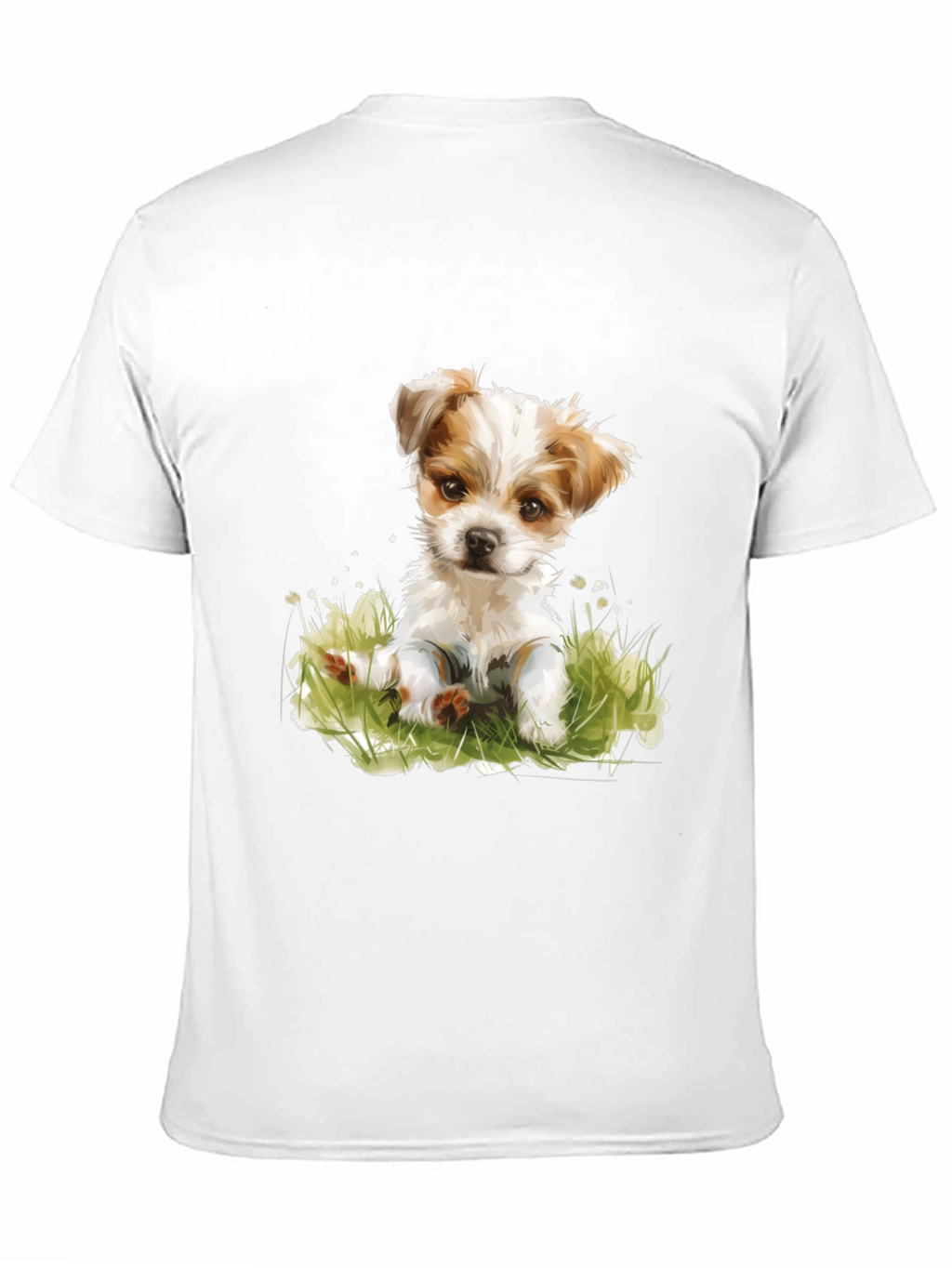 Cute Puppy Graphic T-Shirt - Black