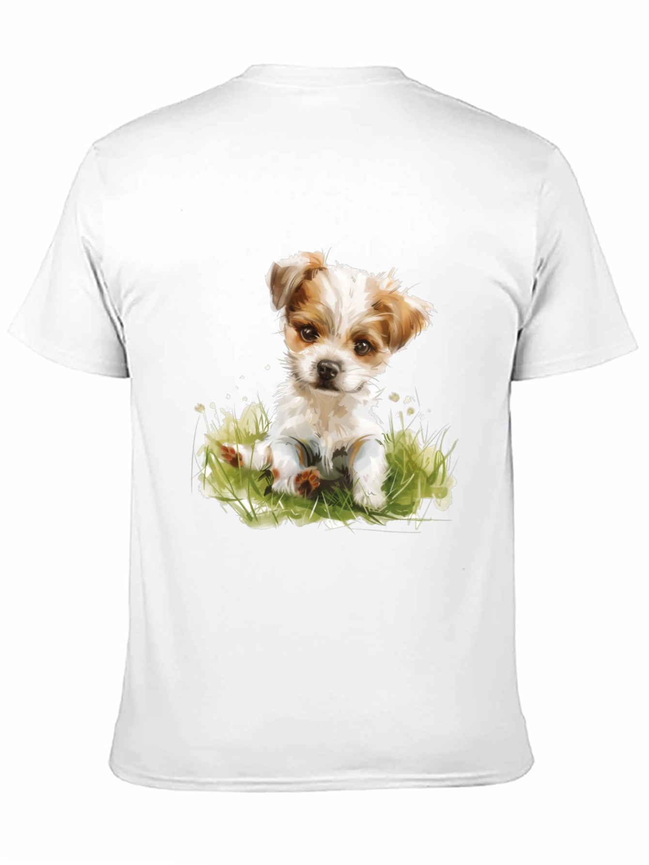 Cute Puppy Graphic T-Shirt - Black