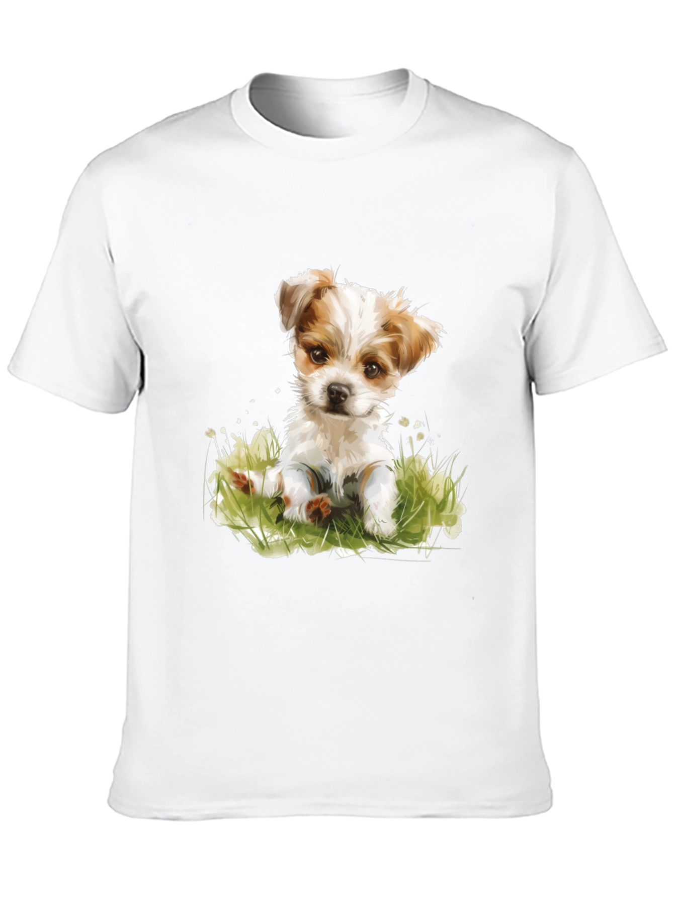Cute Puppy Graphic T-Shirt - Black