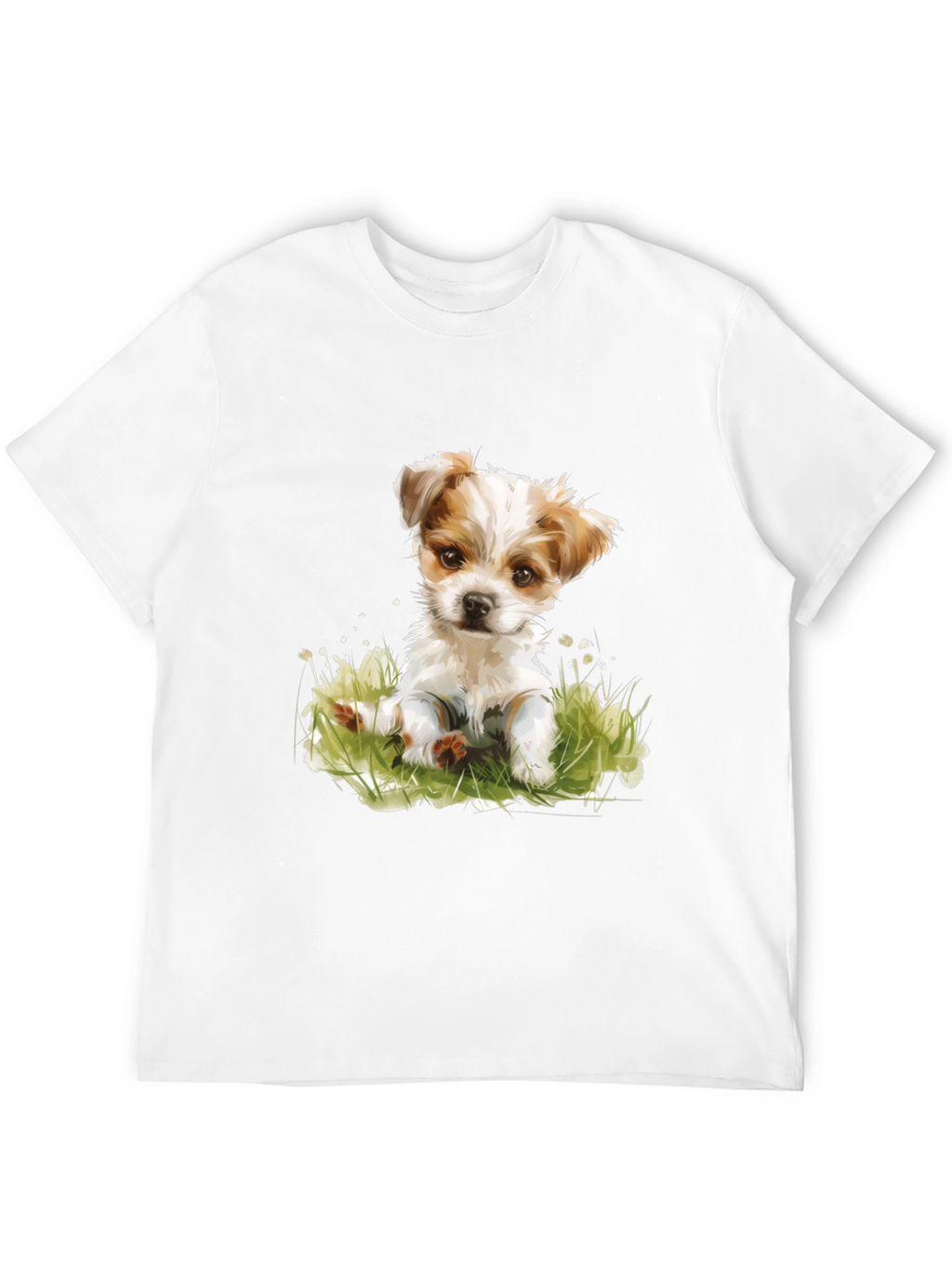 Cute Puppy Graphic T-Shirt - Black