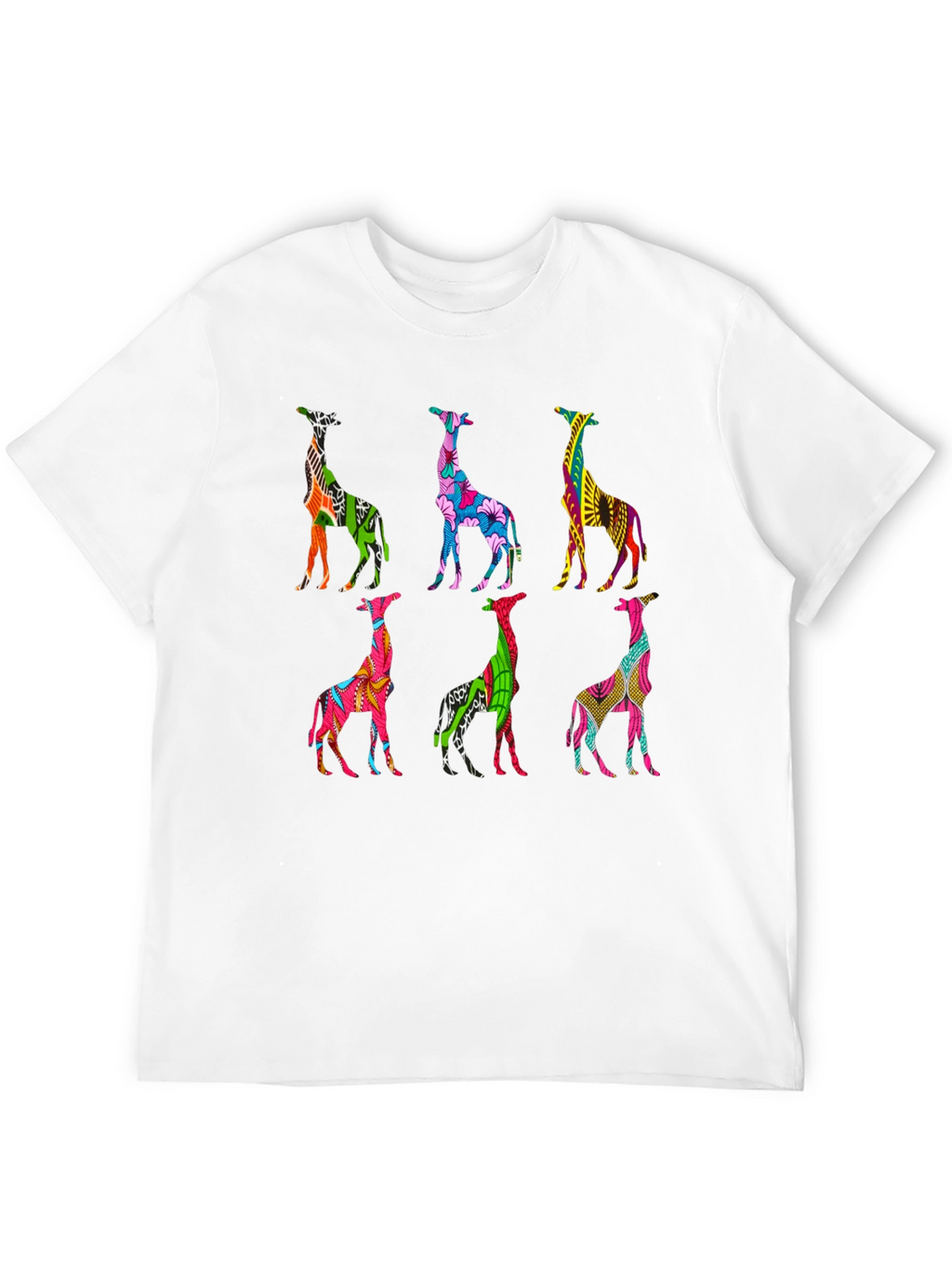 Vibrant Giraffe Pattern T-Shirt