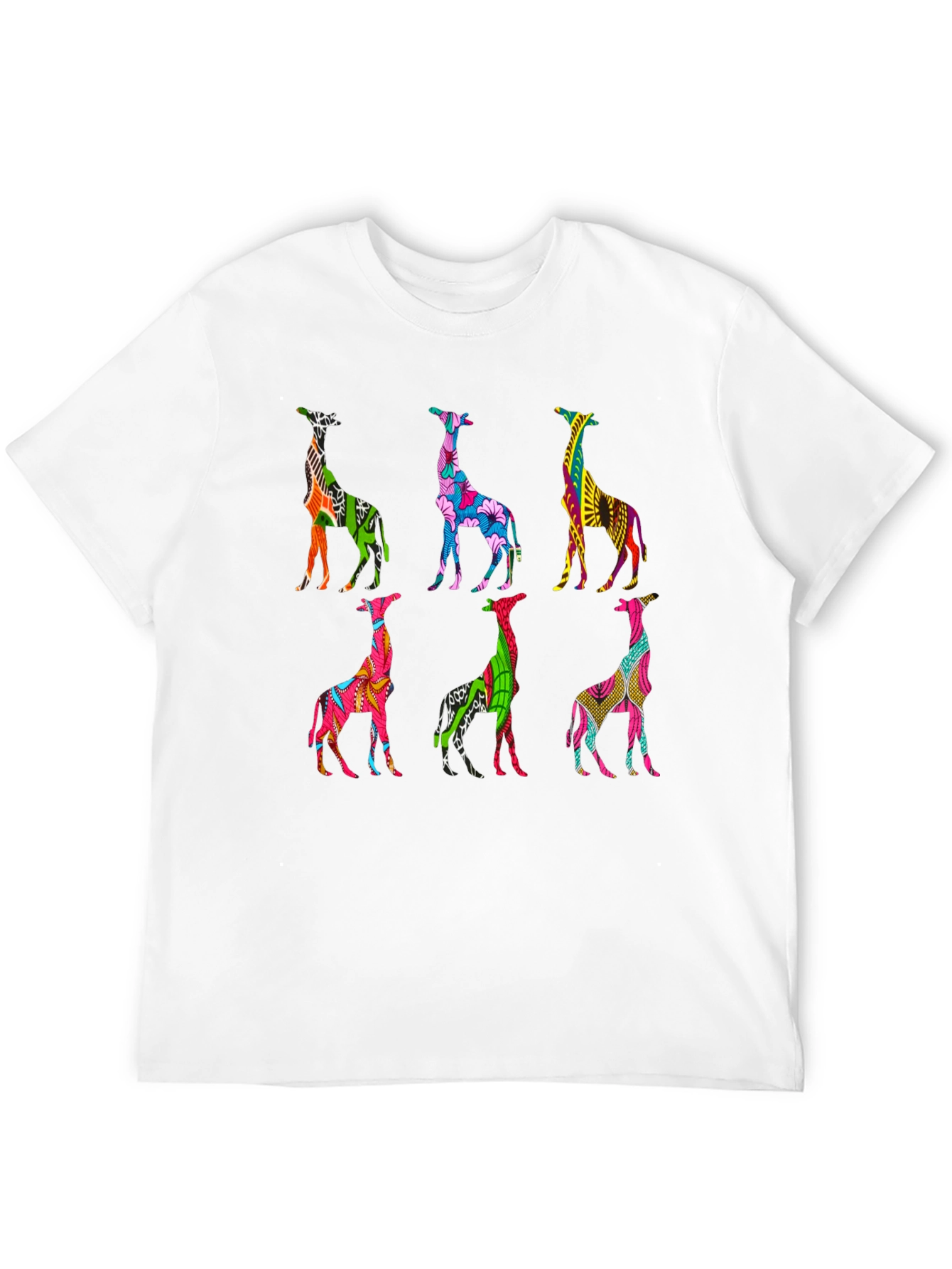 Vibrant Giraffe Pattern T-Shirt