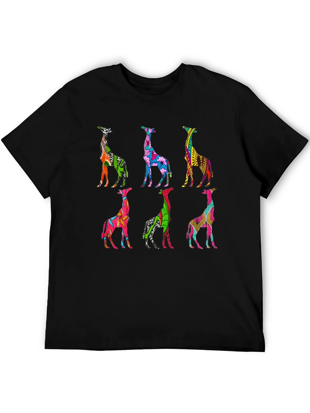 Vibrant Giraffe Pattern T-Shirt