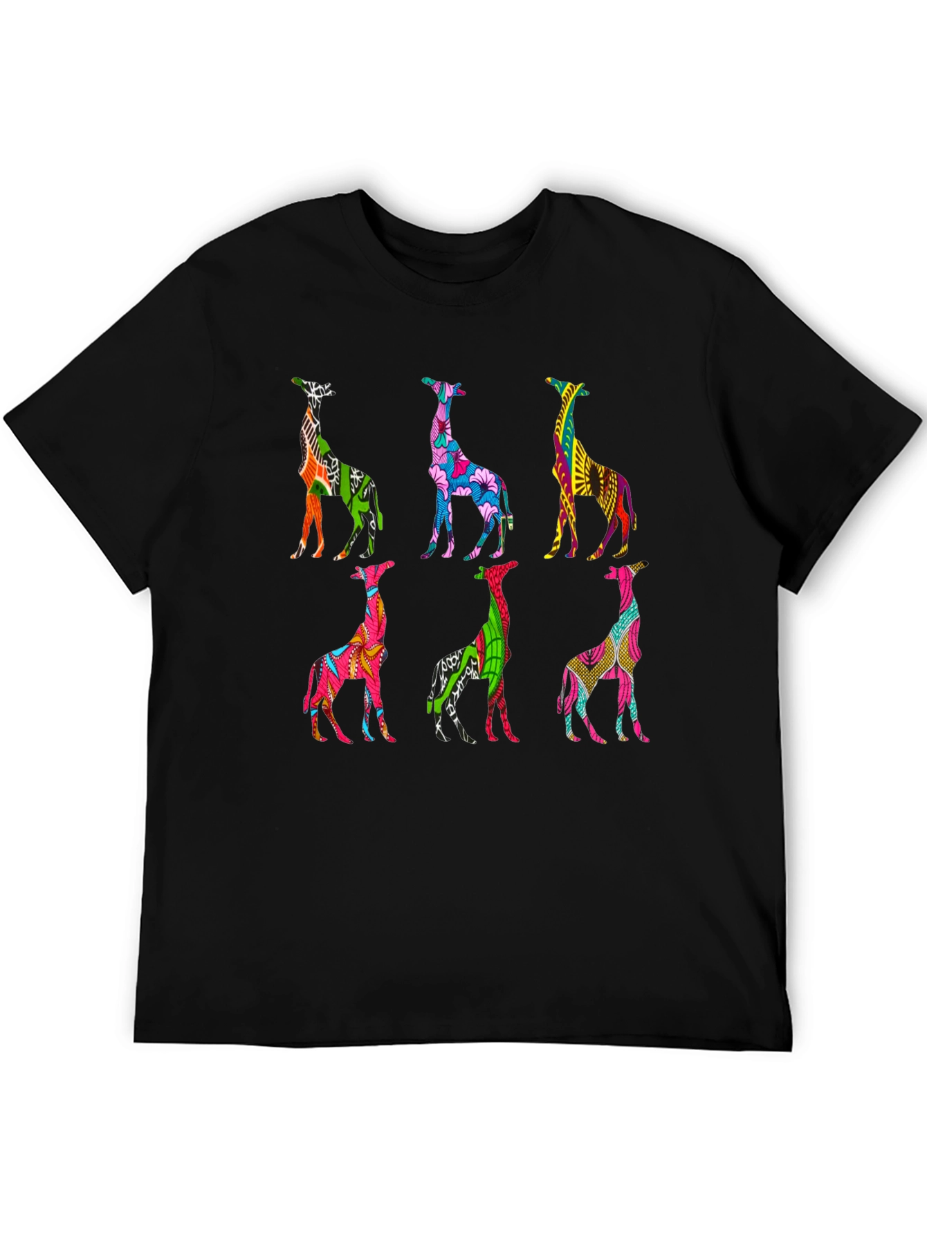 Vibrant Giraffe Pattern T-Shirt