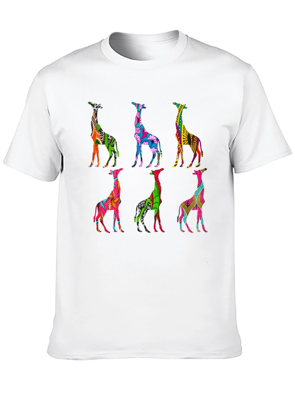 Vibrant Giraffe Pattern T-Shirt
