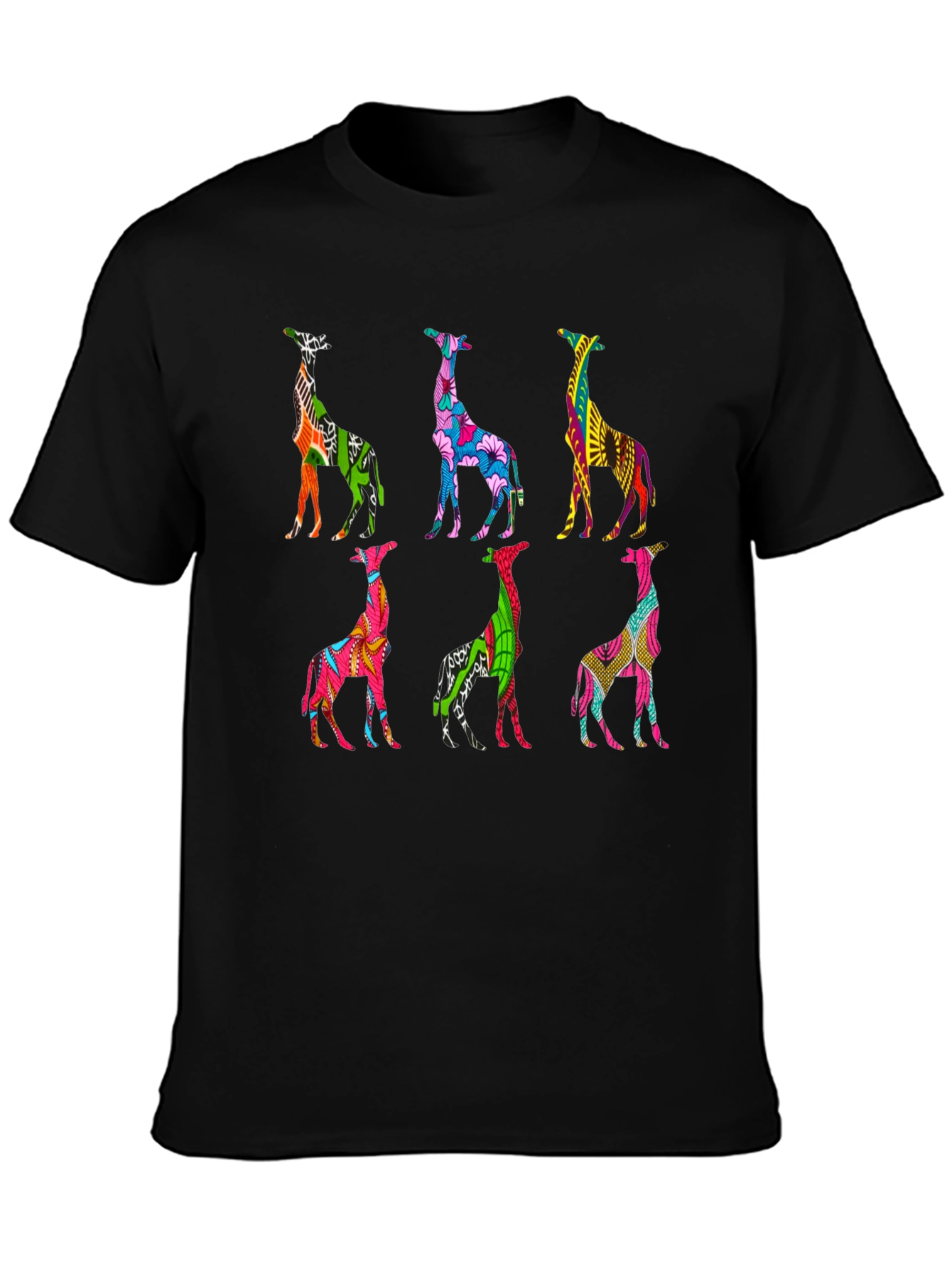 Vibrant Giraffe Pattern T-Shirt