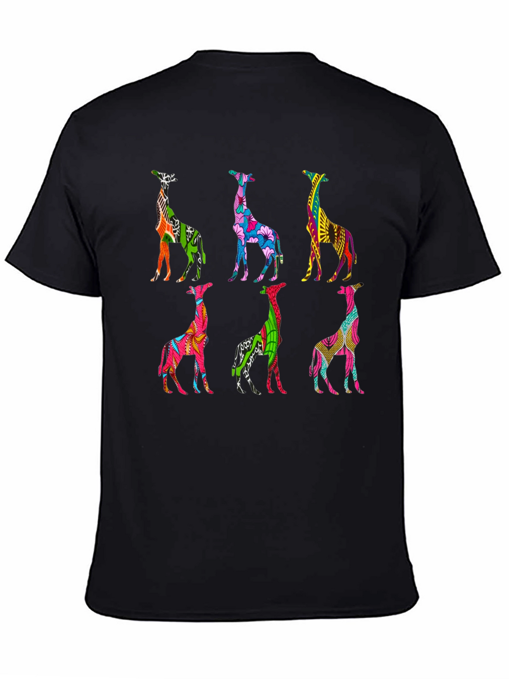 Vibrant Giraffe Pattern T-Shirt
