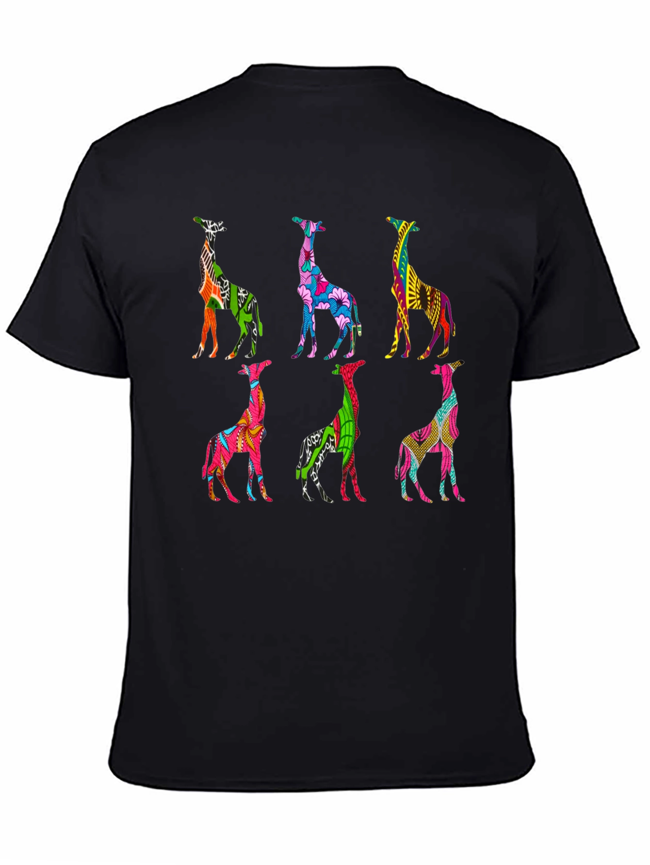 Vibrant Giraffe Pattern T-Shirt