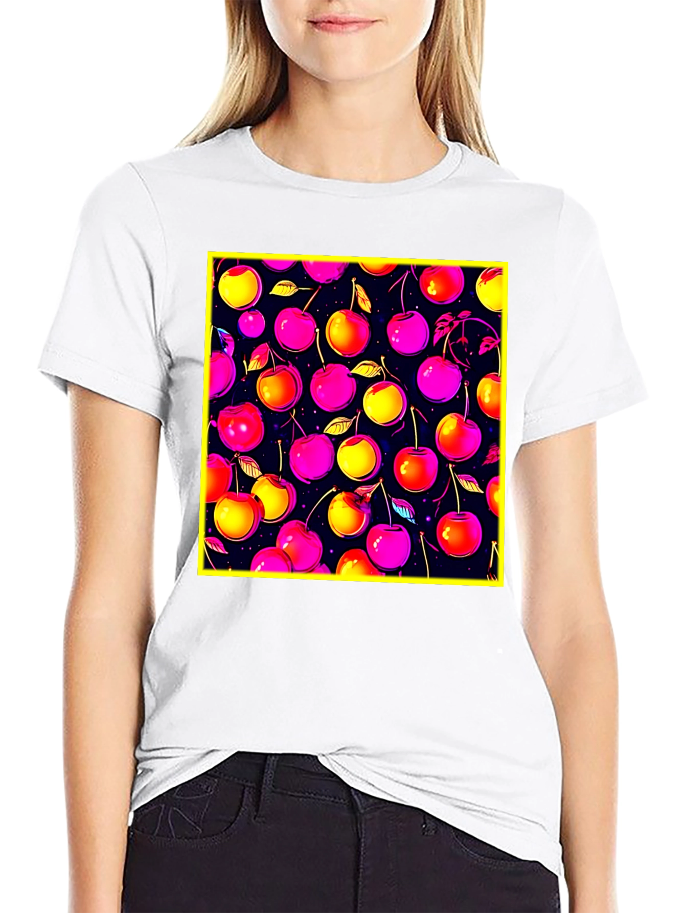 Cherry Bomb T-Shirt - Bold Fruit Pattern