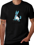 Doctor Dog Cartoon Graphic Black T-Shirt