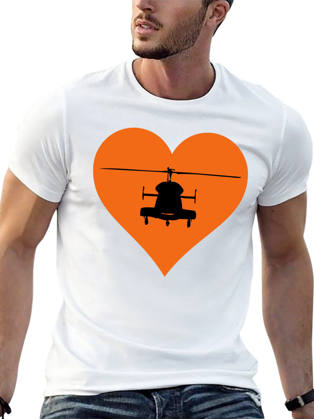 Helicopter Heart Graphic Tee - Black T-Shirt
