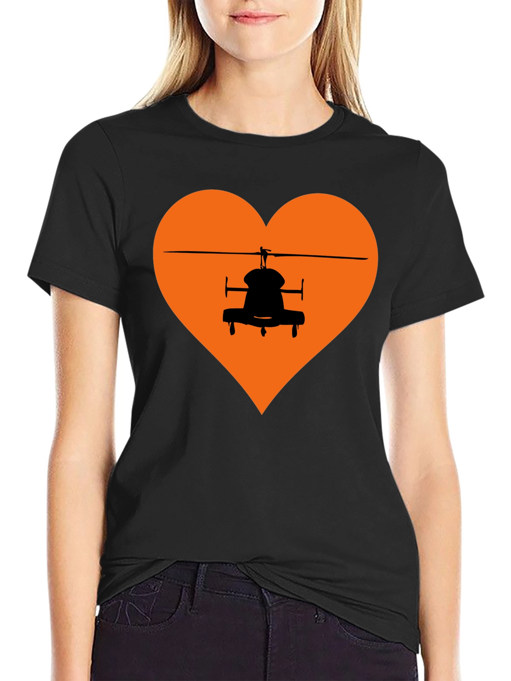 Helicopter Heart Graphic Tee - Black T-Shirt