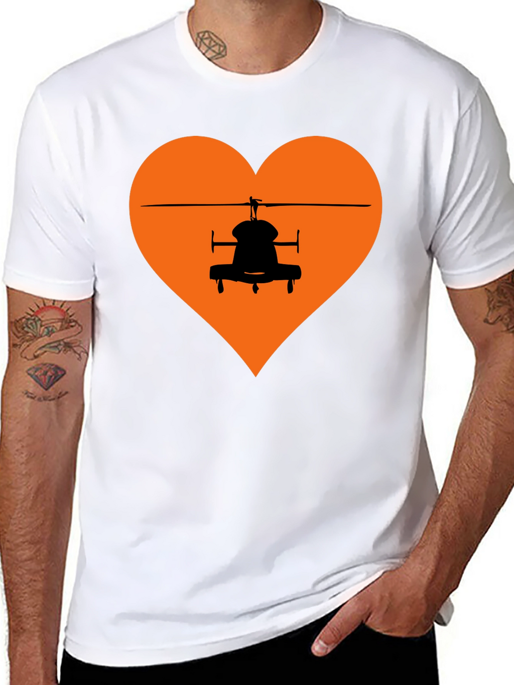 Helicopter Heart Graphic Tee - Black T-Shirt