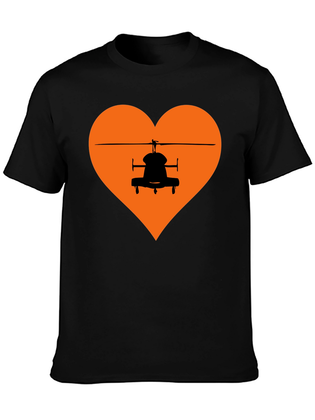 Helicopter Heart Graphic Tee - Black T-Shirt