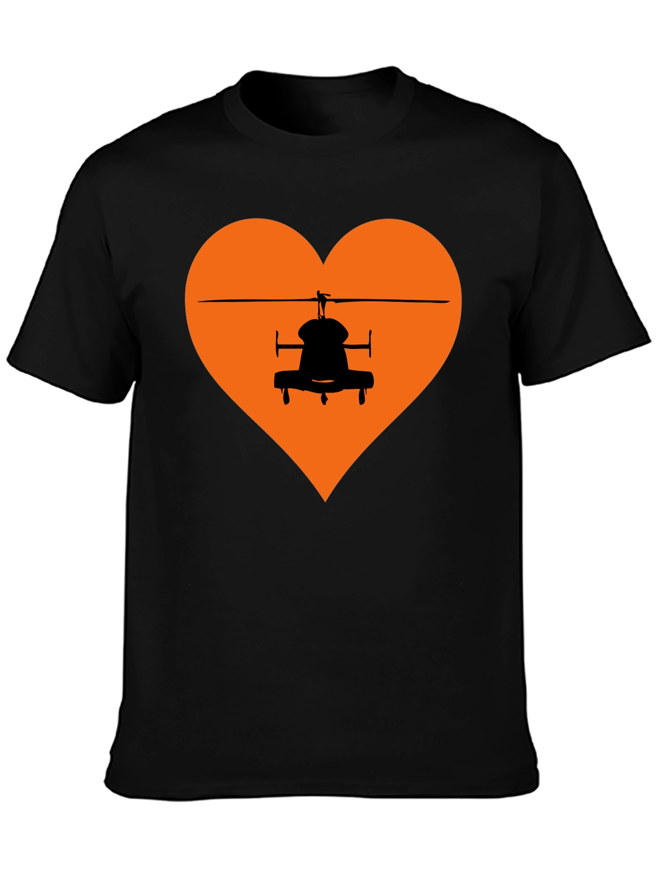 Helicopter Heart Graphic Tee - Black T-Shirt