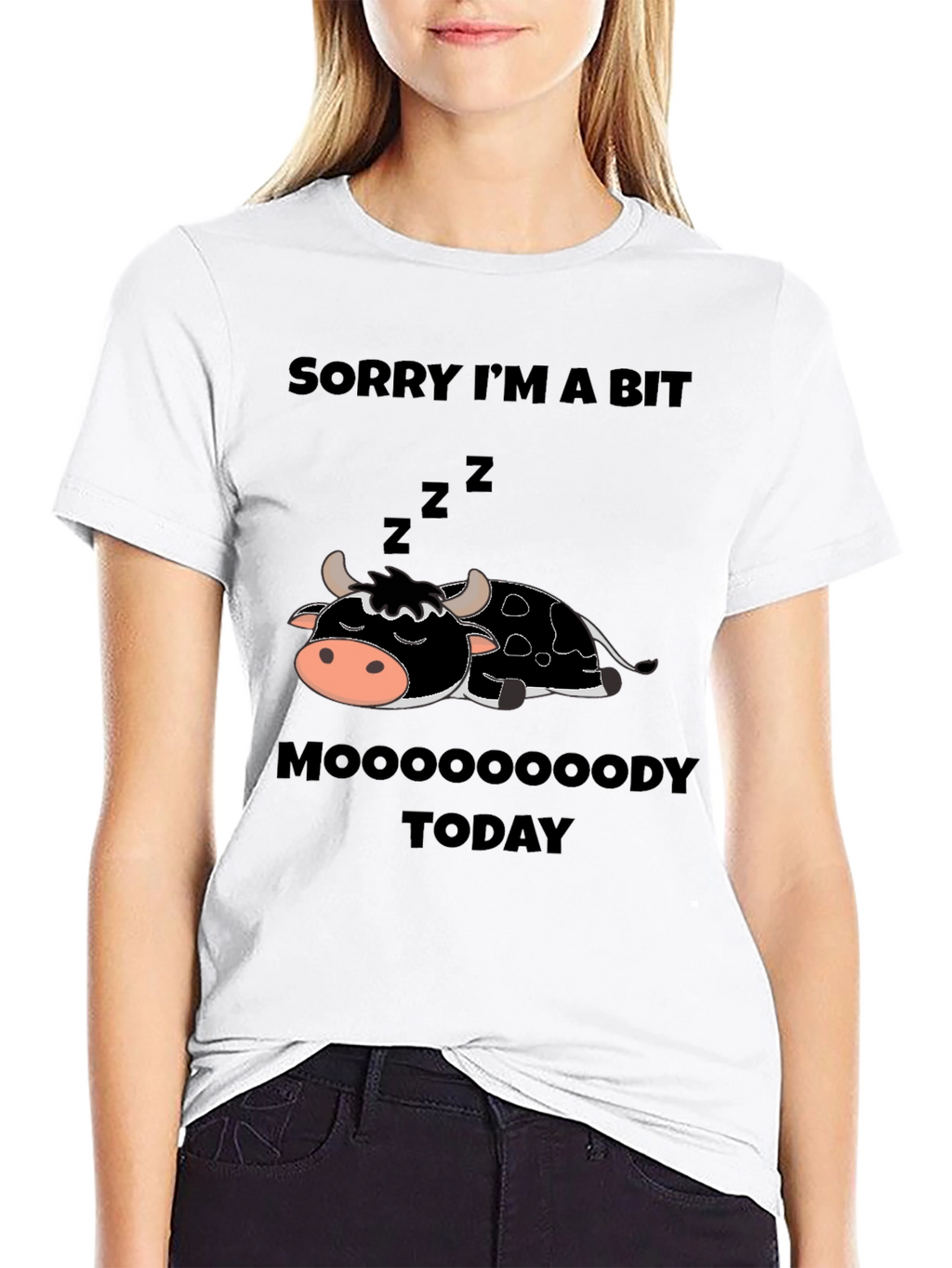 Moody Cow Graphic Tee - Funny Novelty Shirt