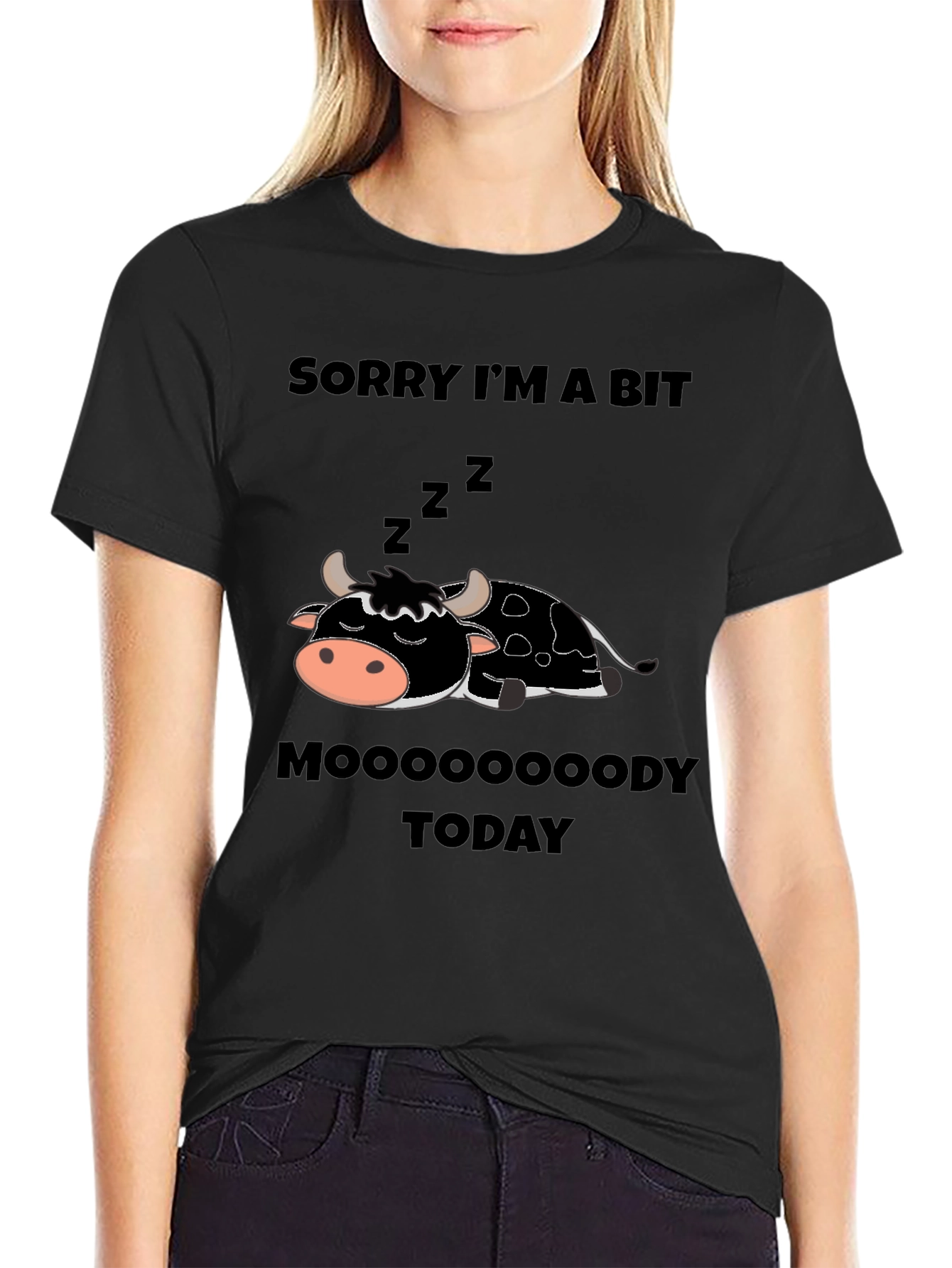 Moody Cow Graphic Tee - Funny Novelty Shirt