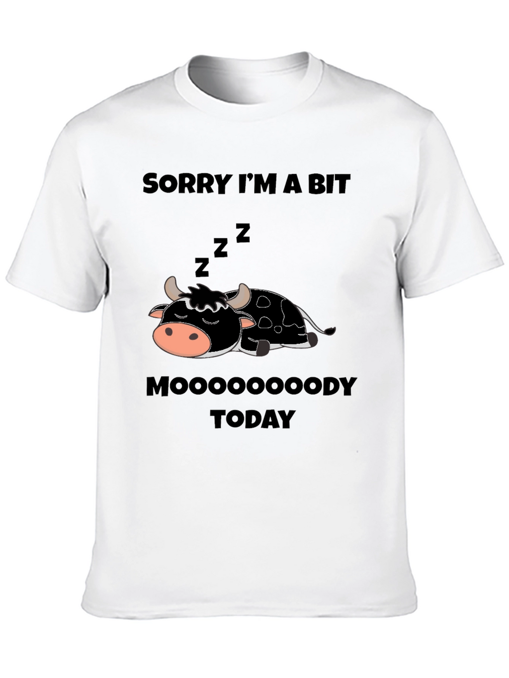 Moody Cow Graphic Tee - Funny Novelty Shirt