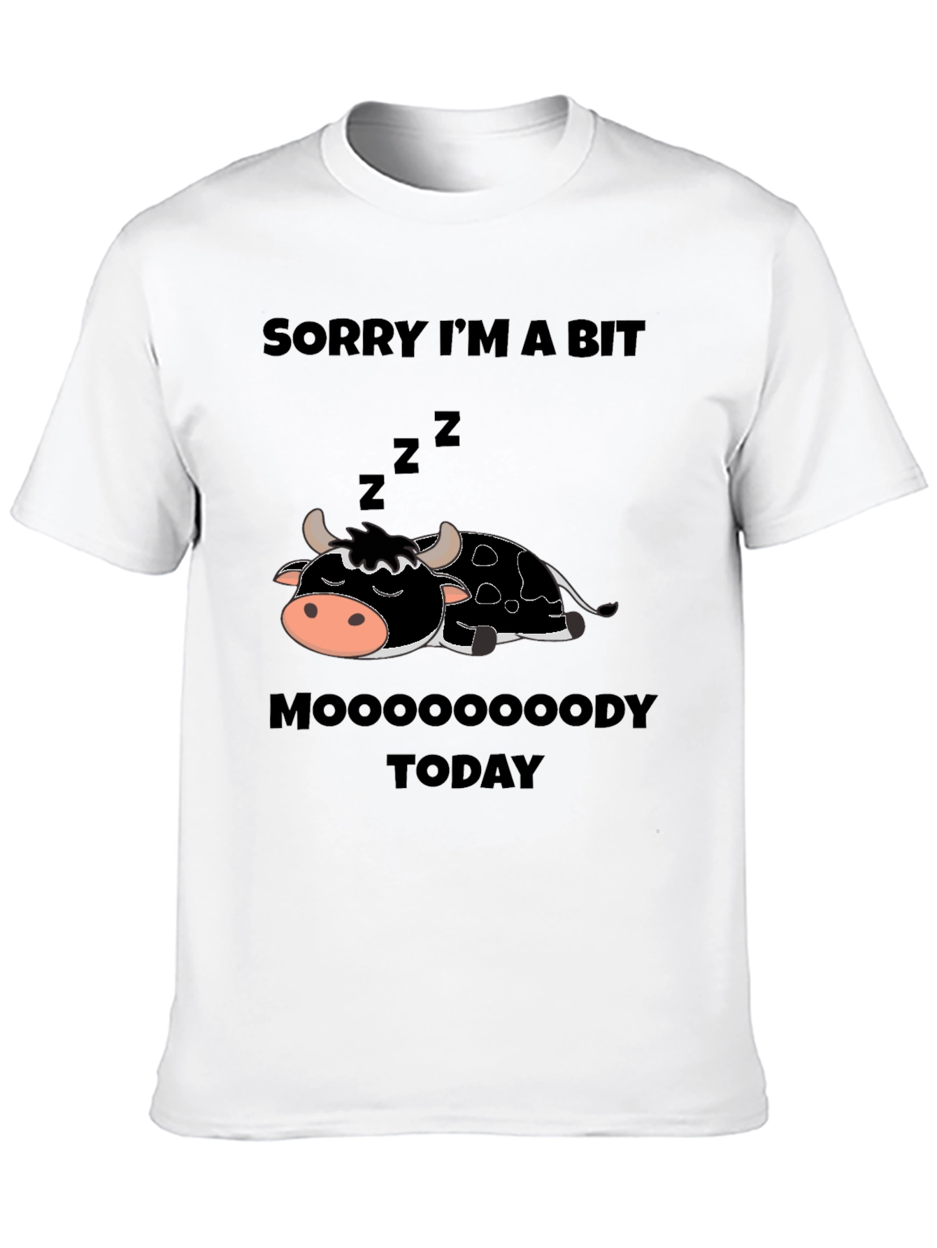 Moody Cow Graphic Tee - Funny Novelty Shirt