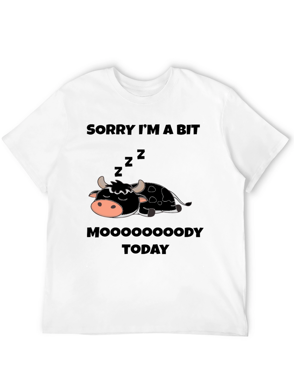 Moody Cow Graphic Tee - Funny Novelty Shirt
