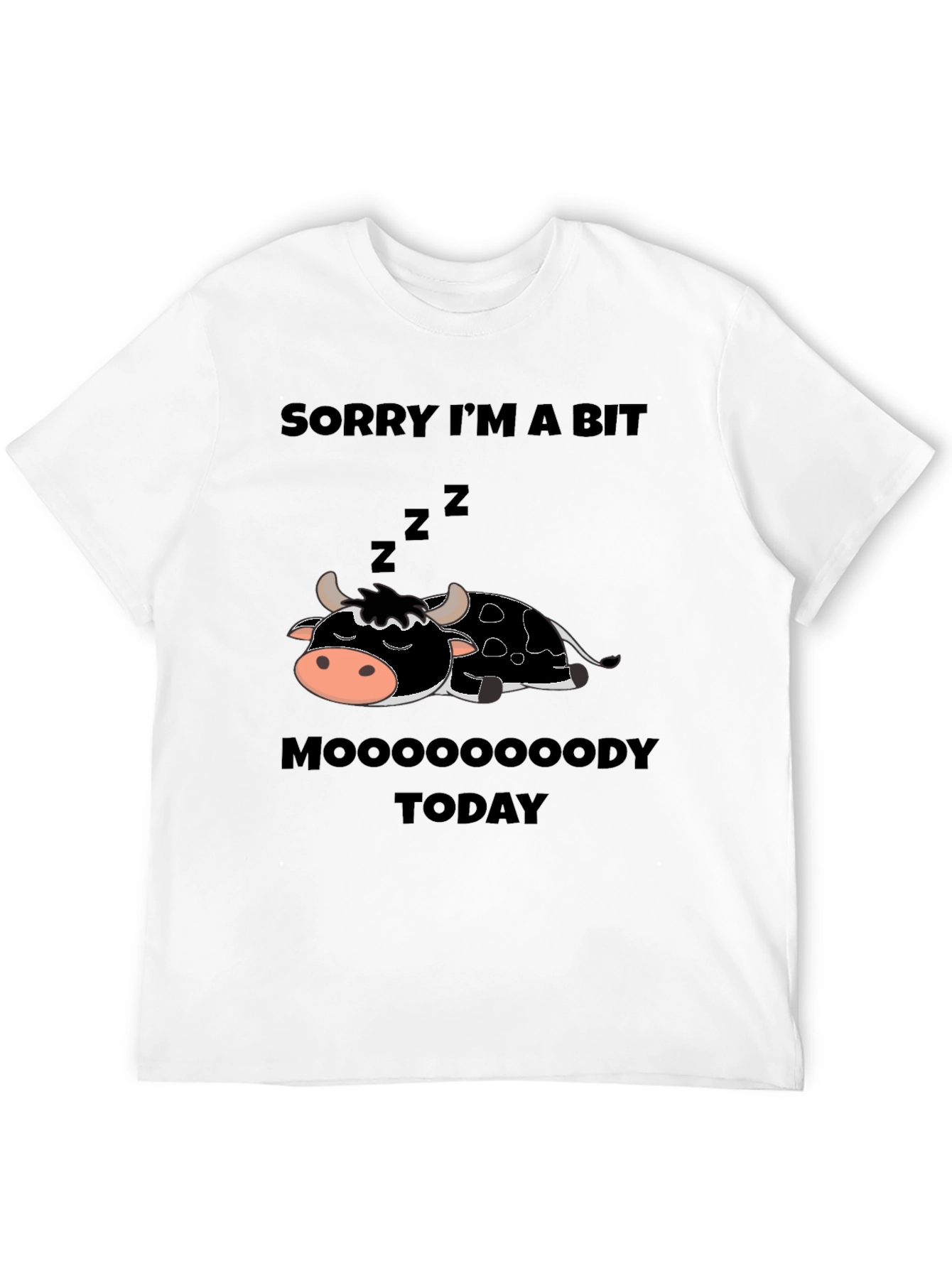 Moody Cow Graphic Tee - Funny Novelty Shirt