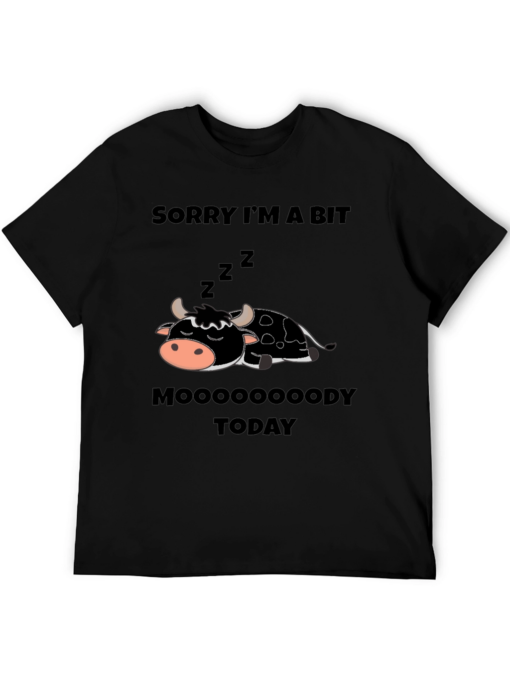 Moody Cow Graphic Tee - Funny Novelty Shirt