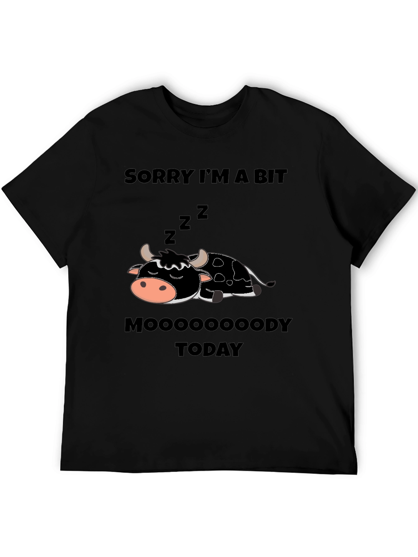 Moody Cow Graphic Tee - Funny Novelty Shirt