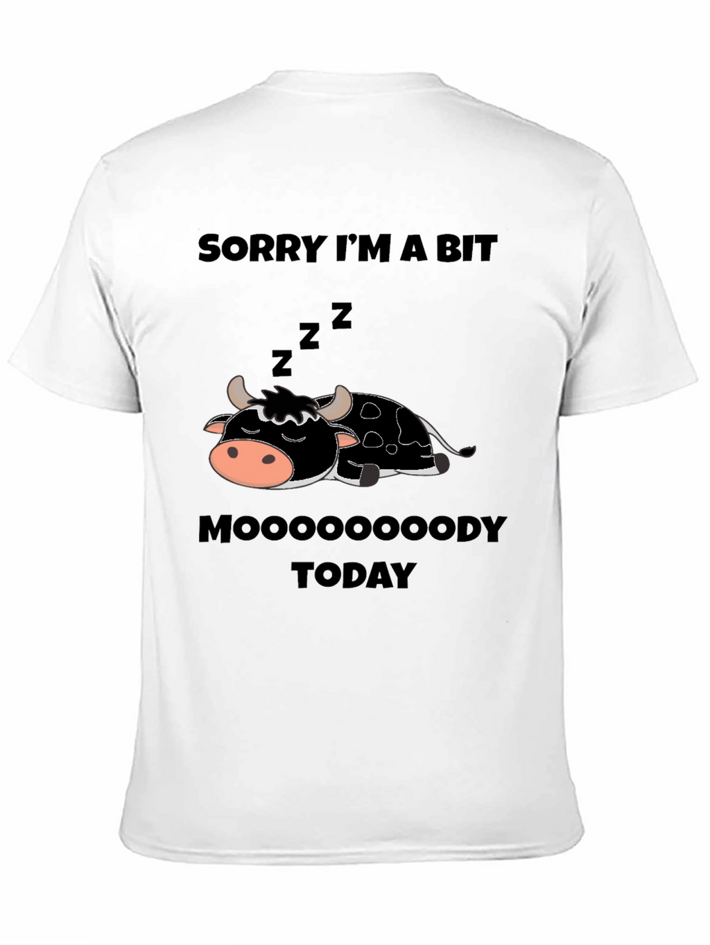 Moody Cow Graphic Tee - Funny Novelty Shirt