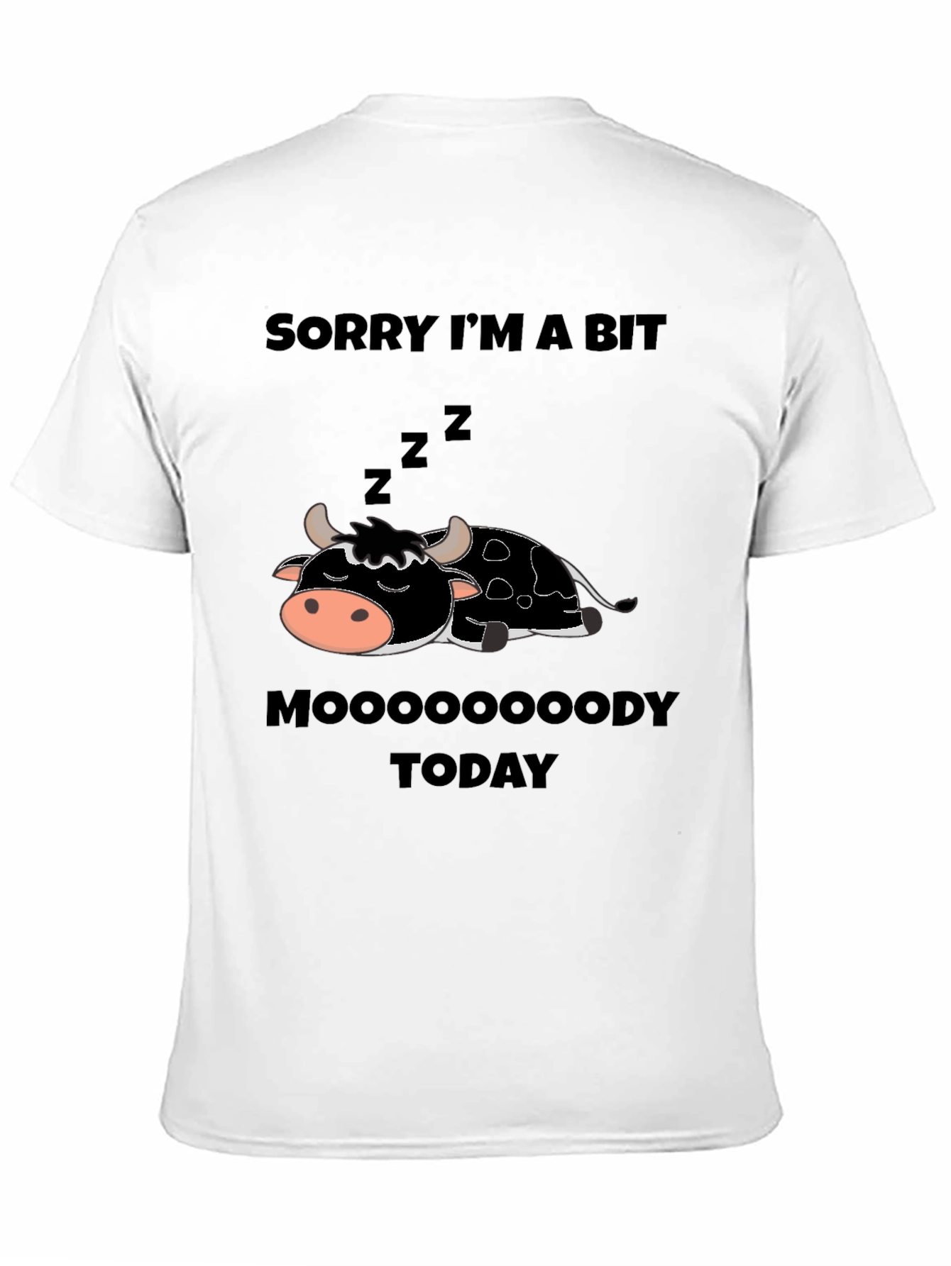 Moody Cow Graphic Tee - Funny Novelty Shirt