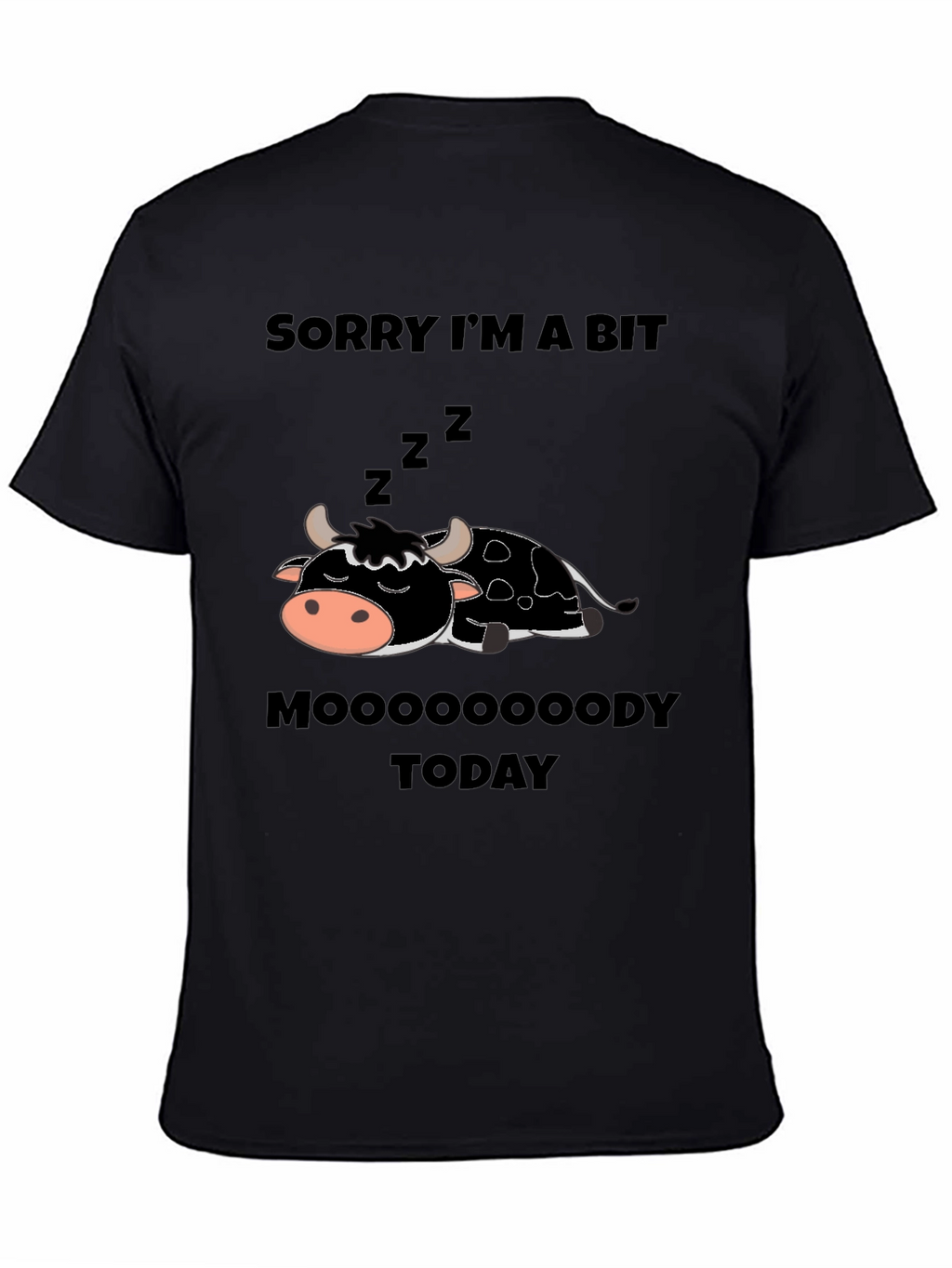 Moody Cow Graphic Tee - Funny Novelty Shirt