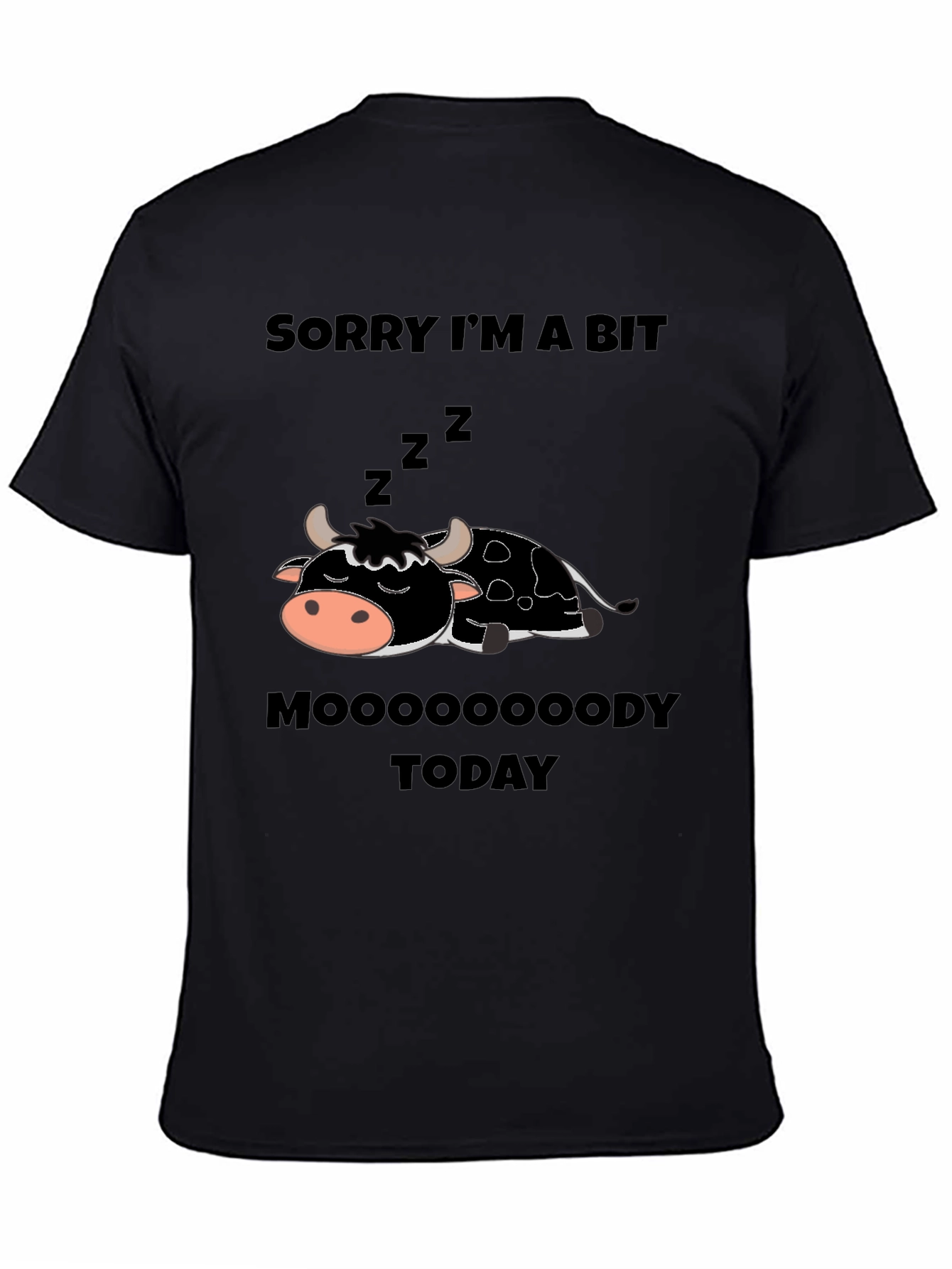 Moody Cow Graphic Tee - Funny Novelty Shirt
