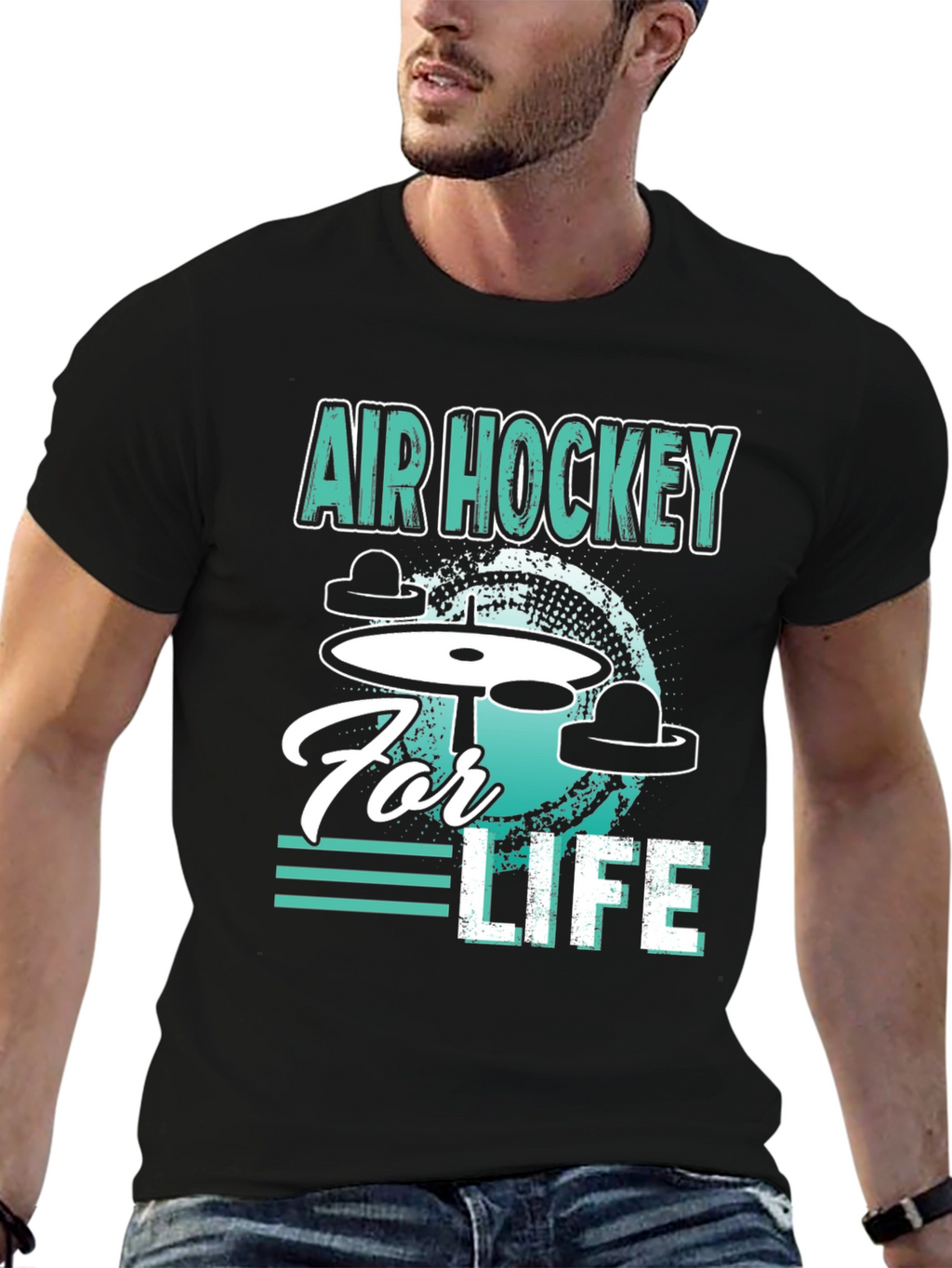 Air Hockey for Life Graphic Tee