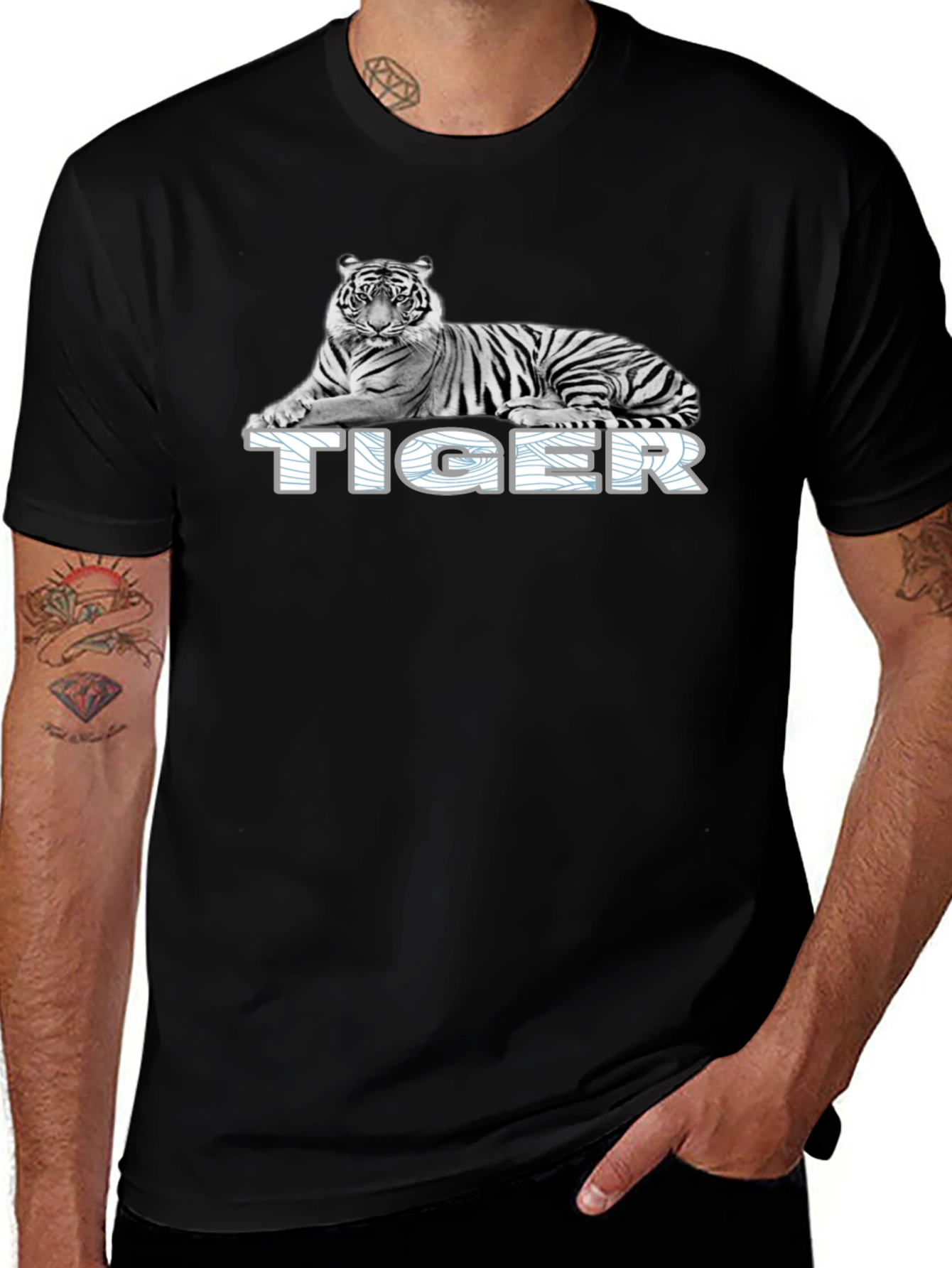 Tiger Graphic T-Shirt - Black Animal Tee