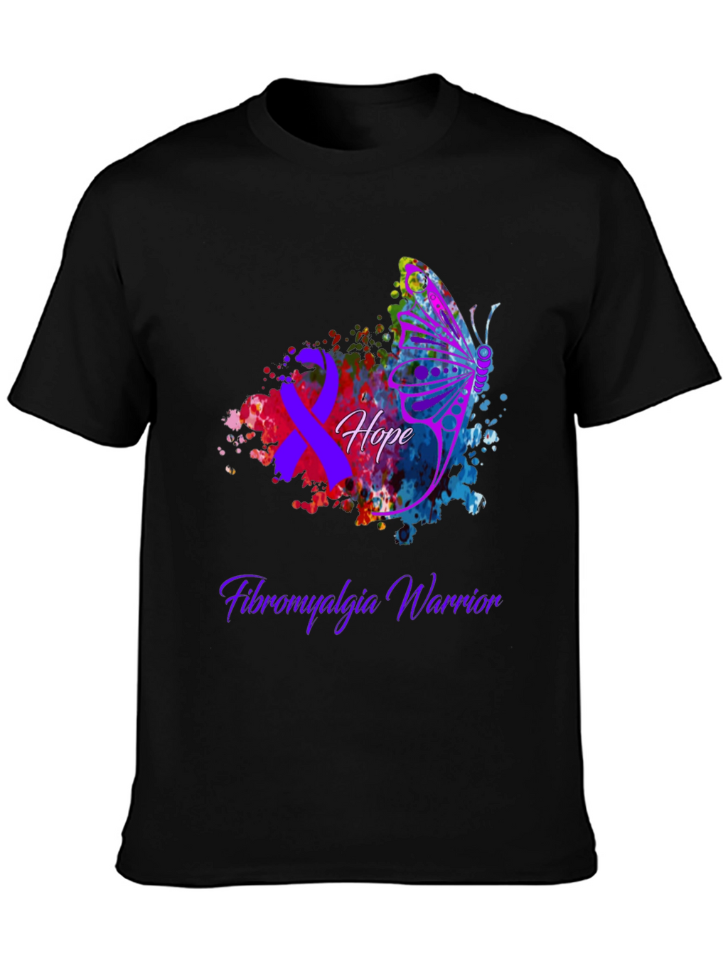 Fibromyalgia Warrior Hope Butterfly T-Shirt