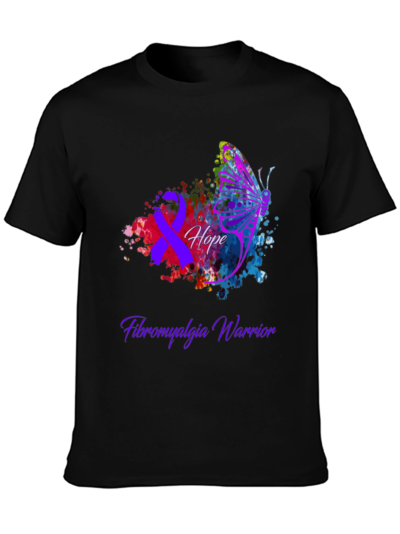 Fibromyalgia Warrior Hope Butterfly T-Shirt