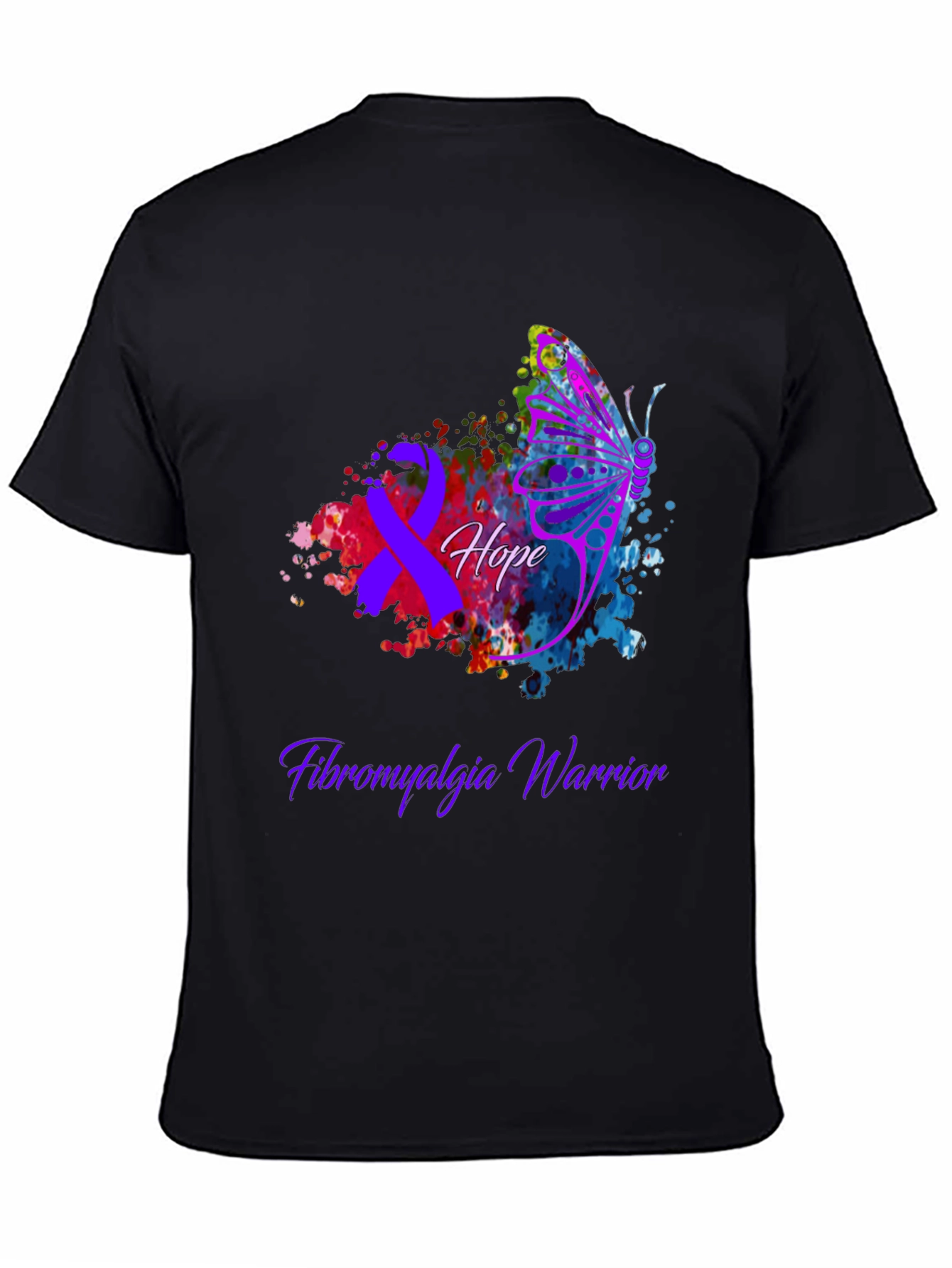 Fibromyalgia Warrior Hope Butterfly T-Shirt