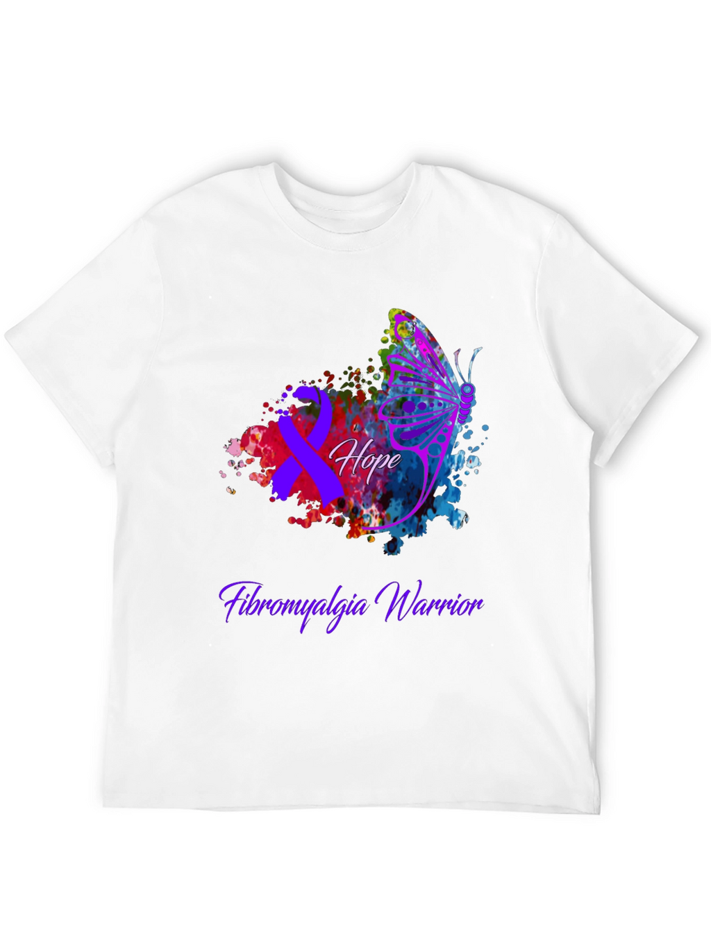 Fibromyalgia Warrior Hope Butterfly T-Shirt