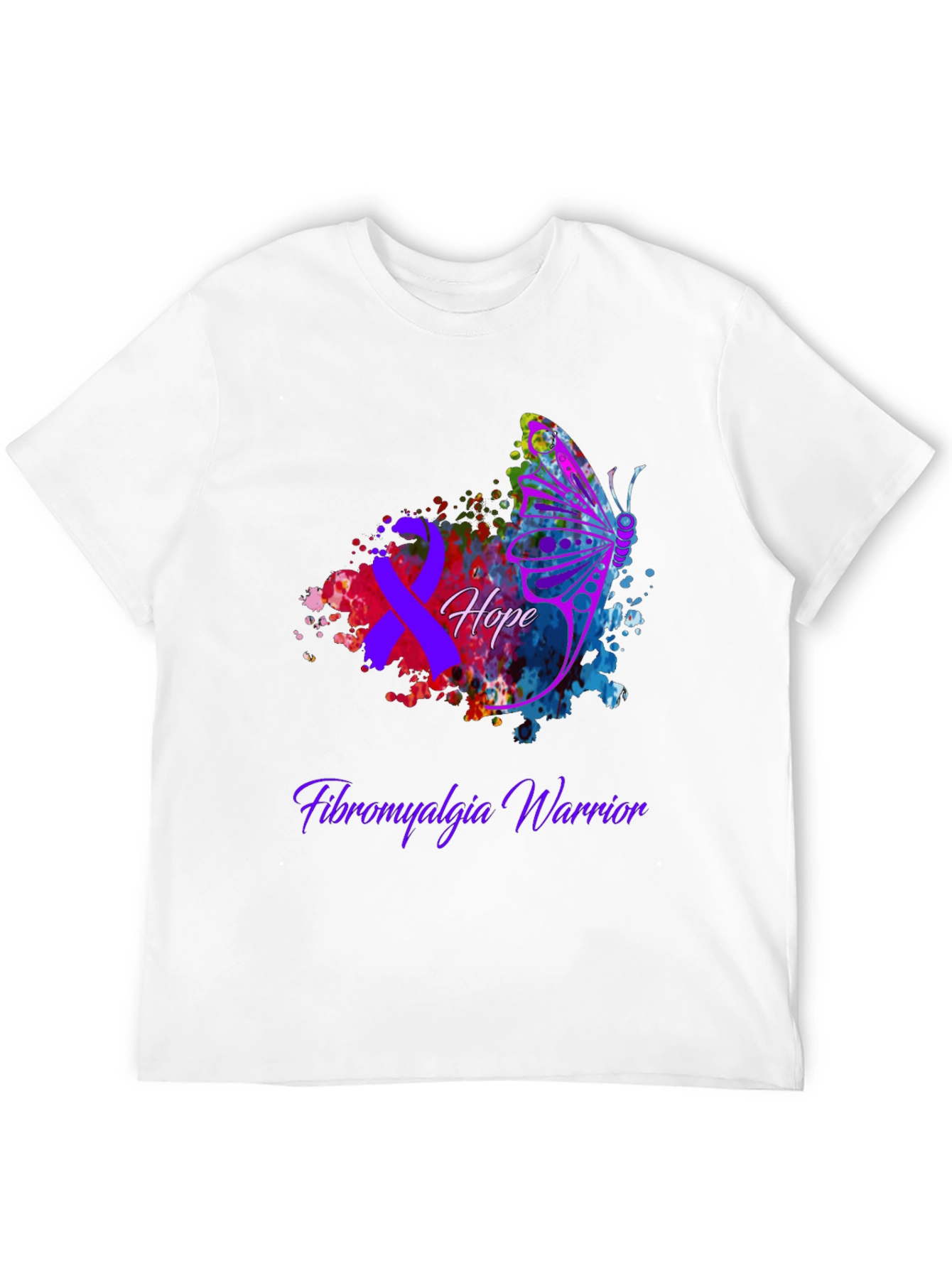 Fibromyalgia Warrior Hope Butterfly T-Shirt