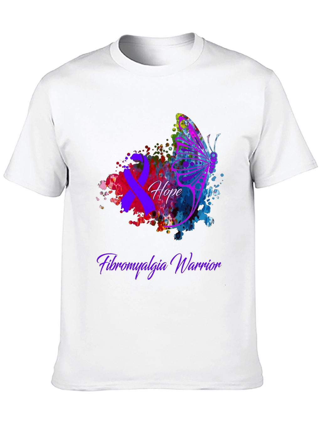 Fibromyalgia Warrior Hope Butterfly T-Shirt