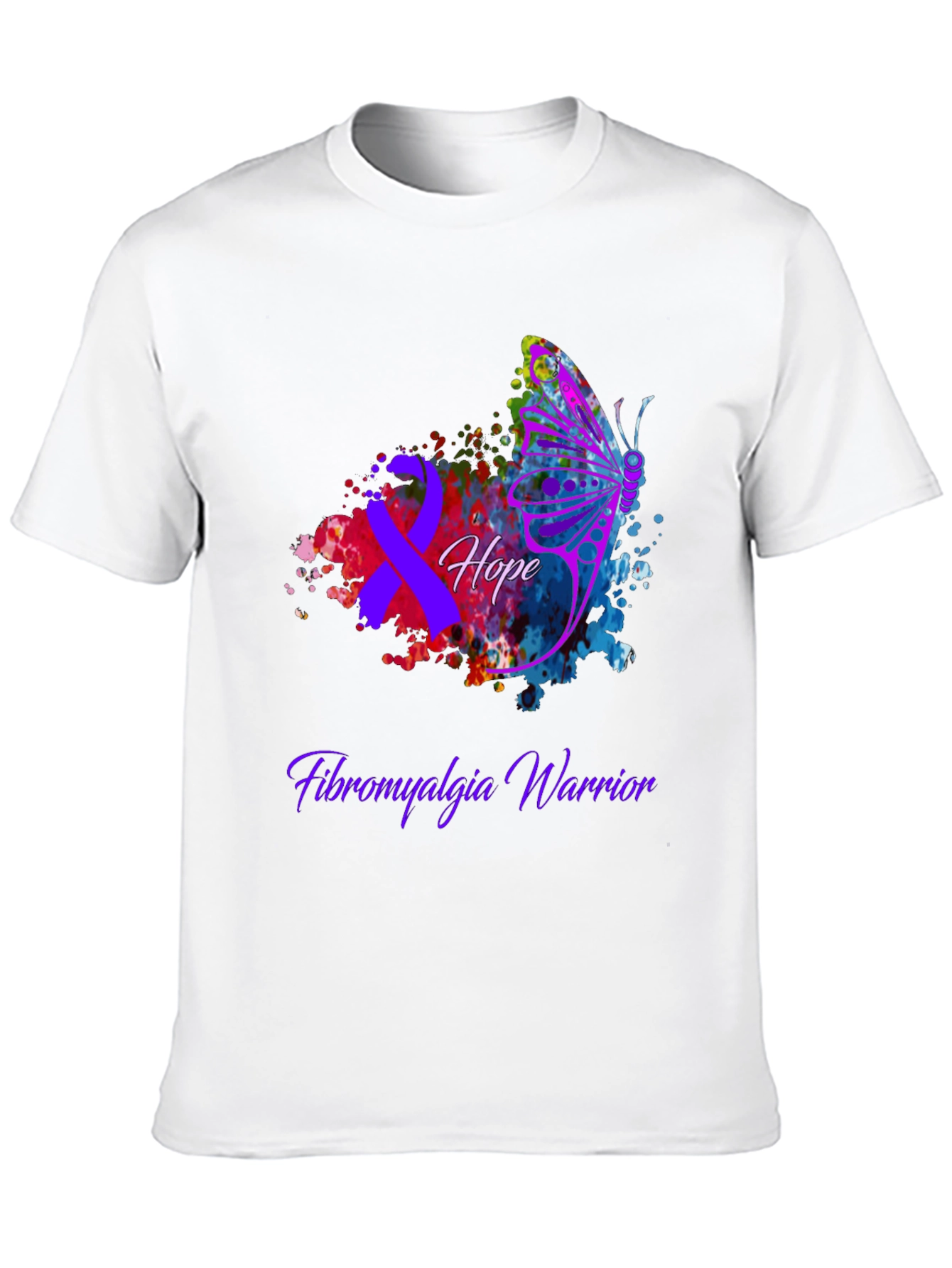 Fibromyalgia Warrior Hope Butterfly T-Shirt