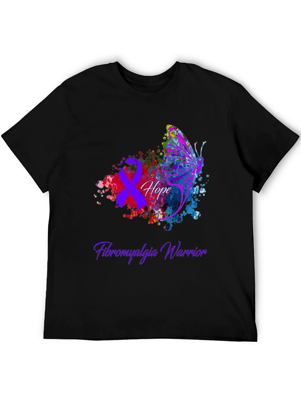 Fibromyalgia Warrior Hope Butterfly T-Shirt